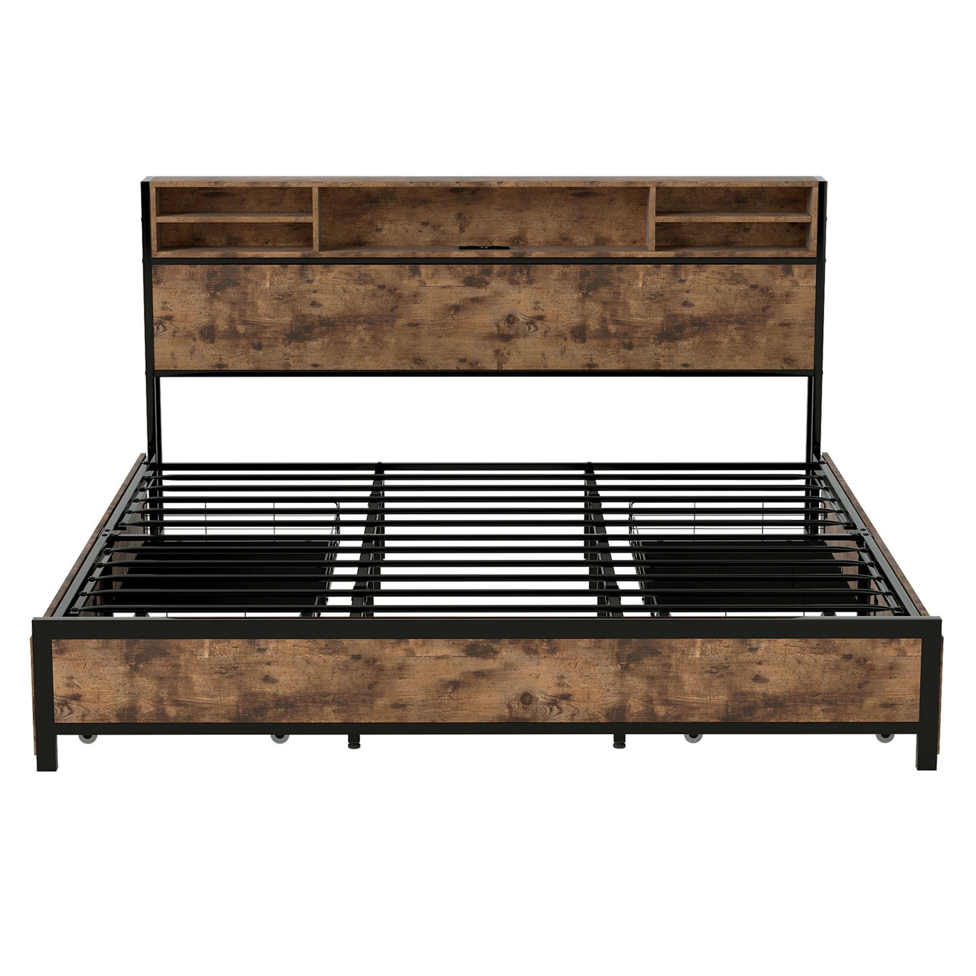 2 Levede King Bed Frame with LED and Charging Station, 2 of 9