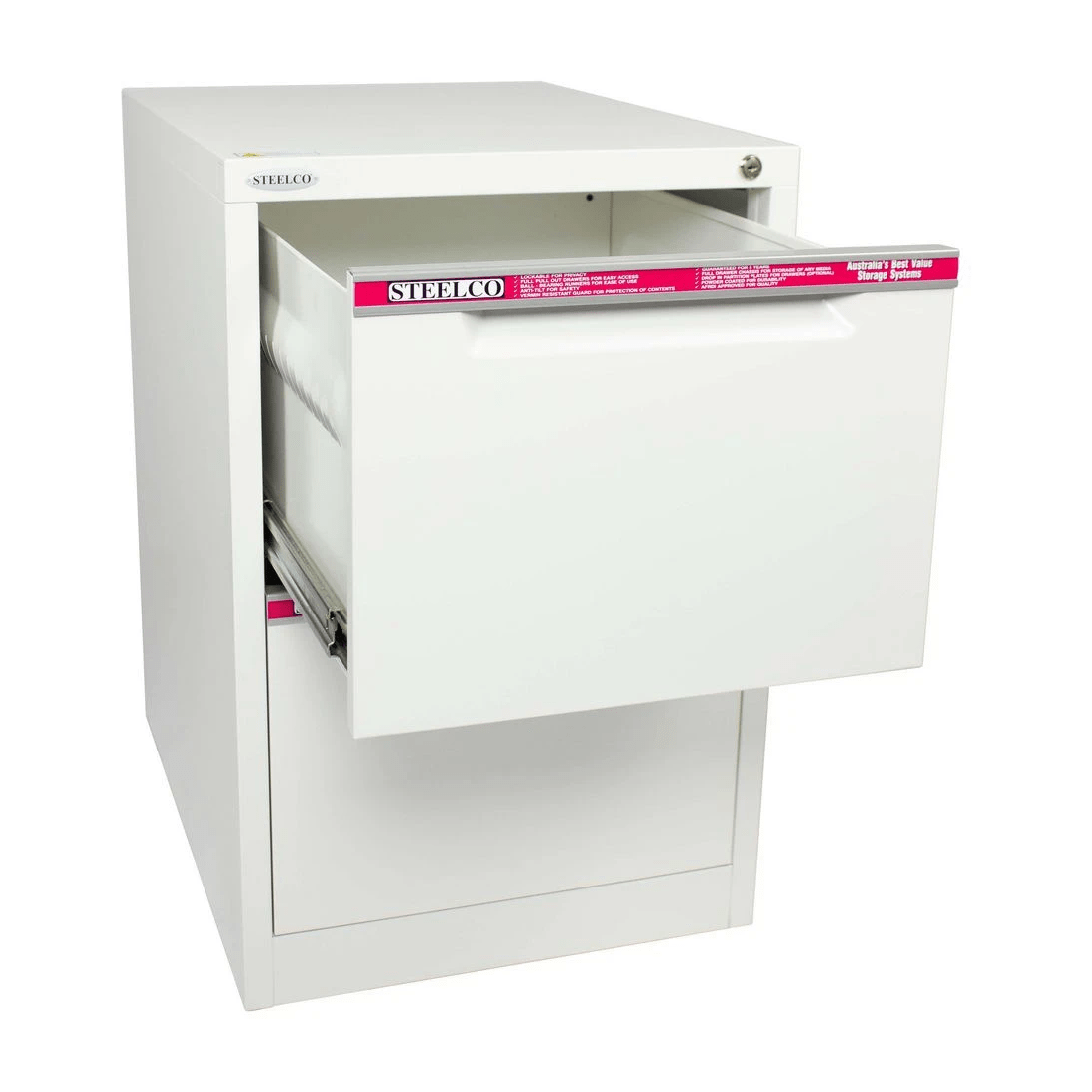 5 Steelco 2 Drawer Filing Cabinet White Satin, 5 of 6