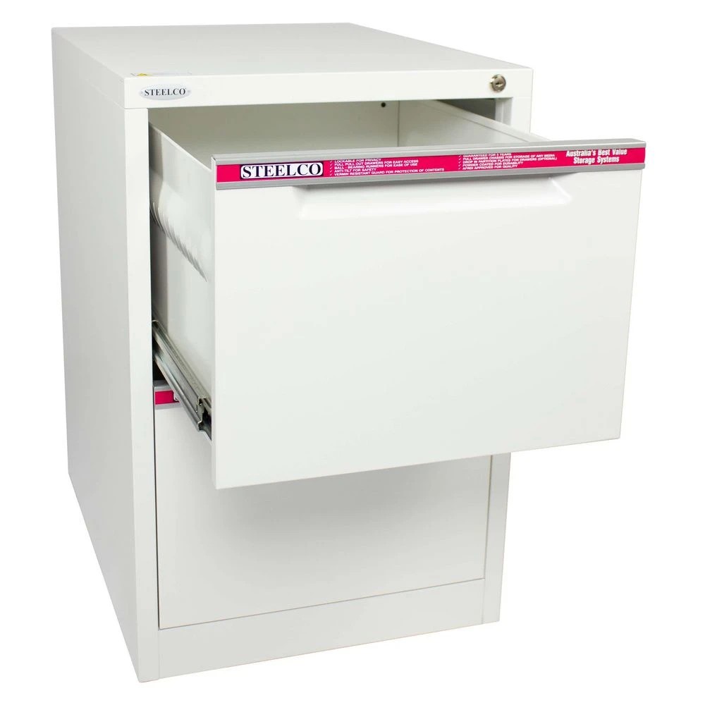 5 Steelco 2 Drawer Filing Cabinet White Satin Cabinets Filing Drawer Cabinets, 5 of 6