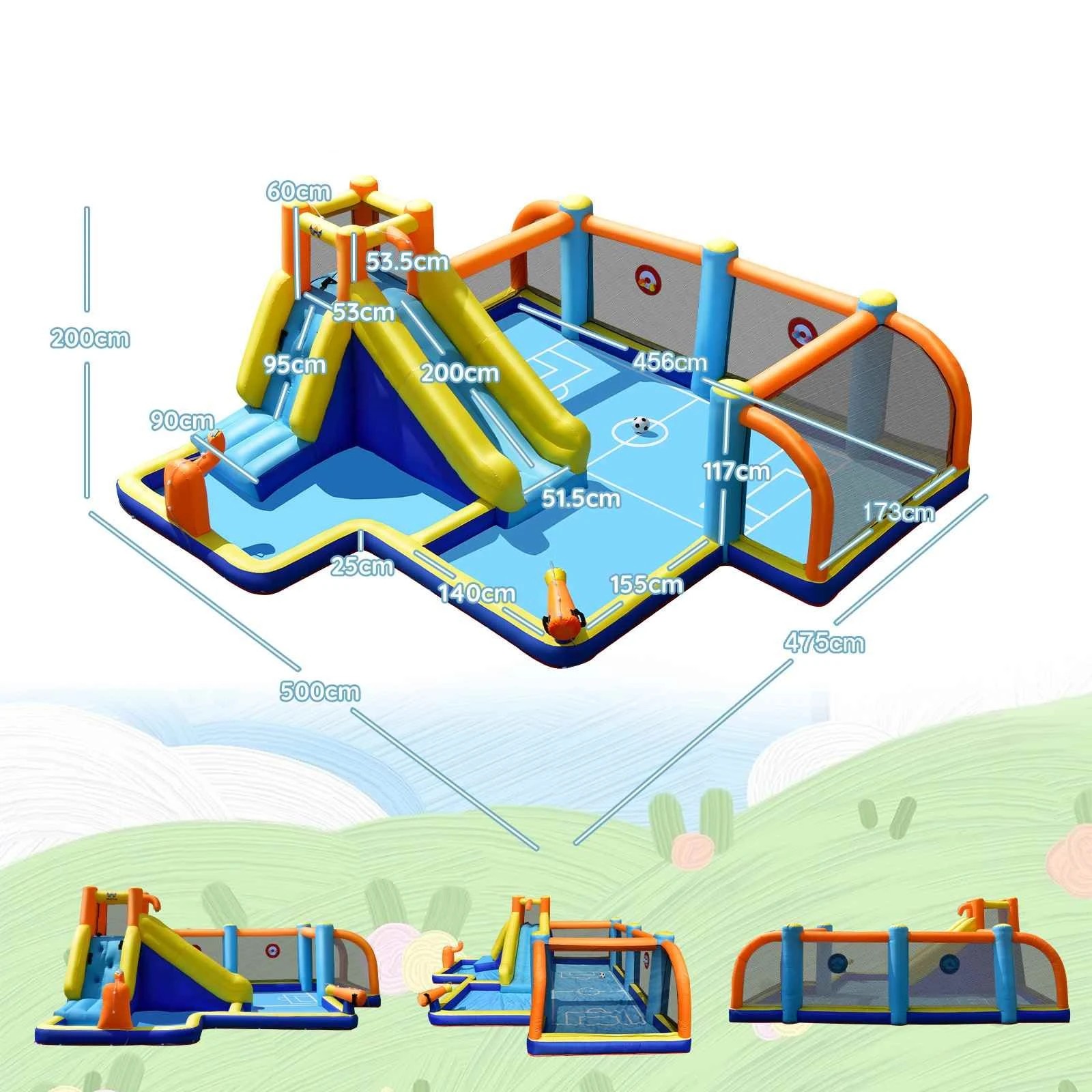 3 Costway Inflatable Water Park Jumping Castle Soccer Zone w/Blower, 3 of 3
