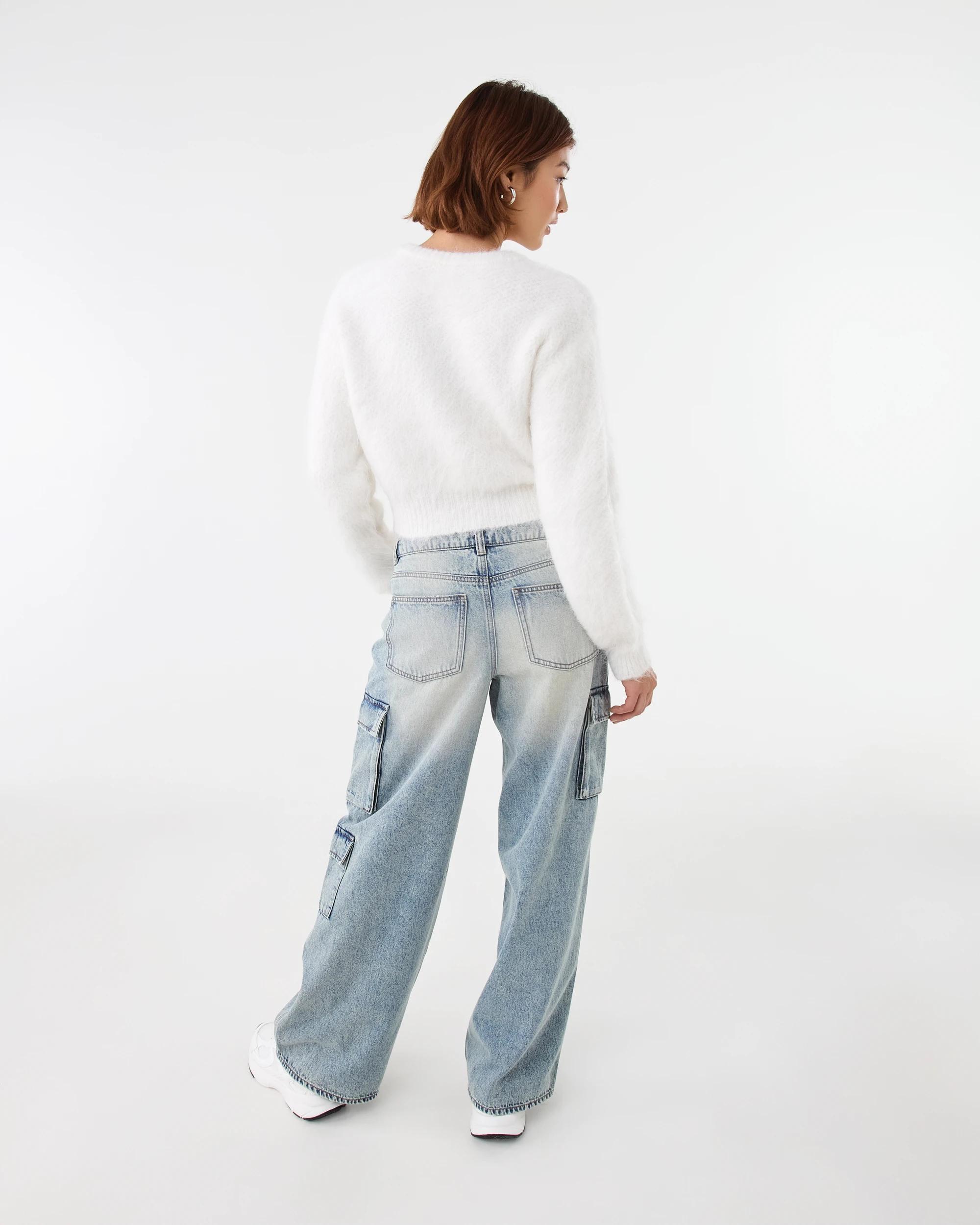 4 Fluffy Knit Cardigan Snw White, 4 of 8