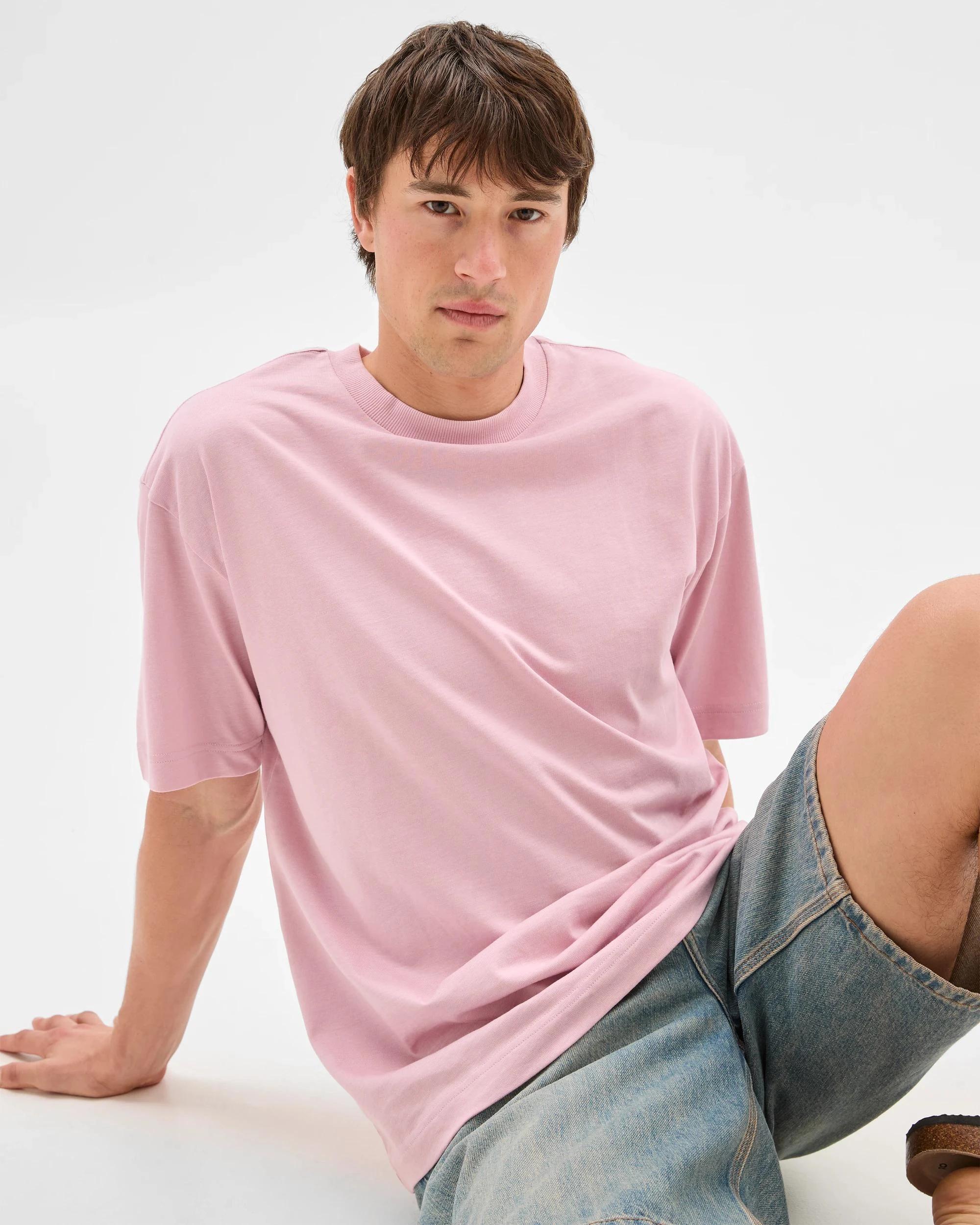 1 Commons Australian Cotton Oversized Heavy Core T-Shirt PINK, 1 of 5