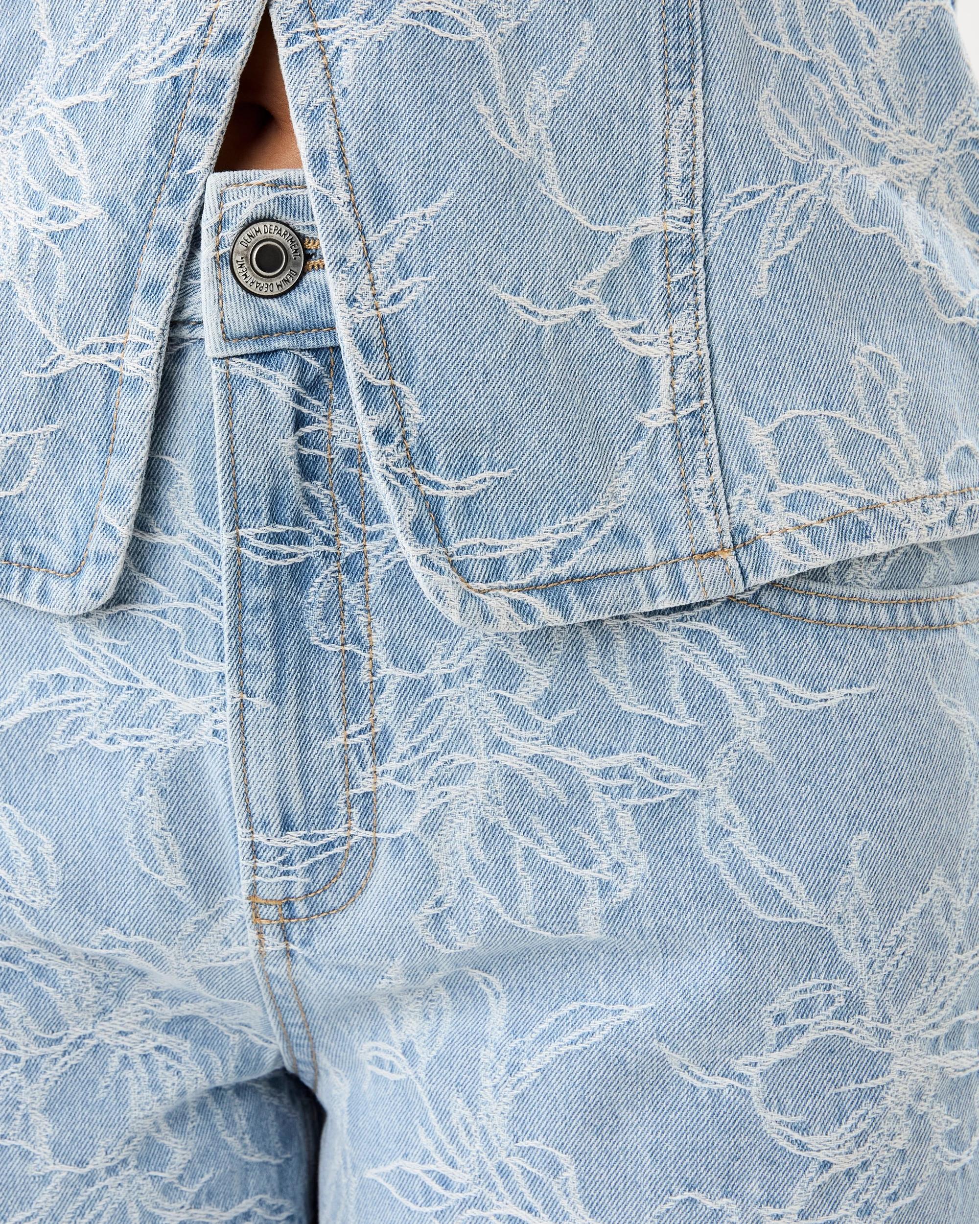 5 Jacquard Denim Shorts Flrl Denim, 5 of 9