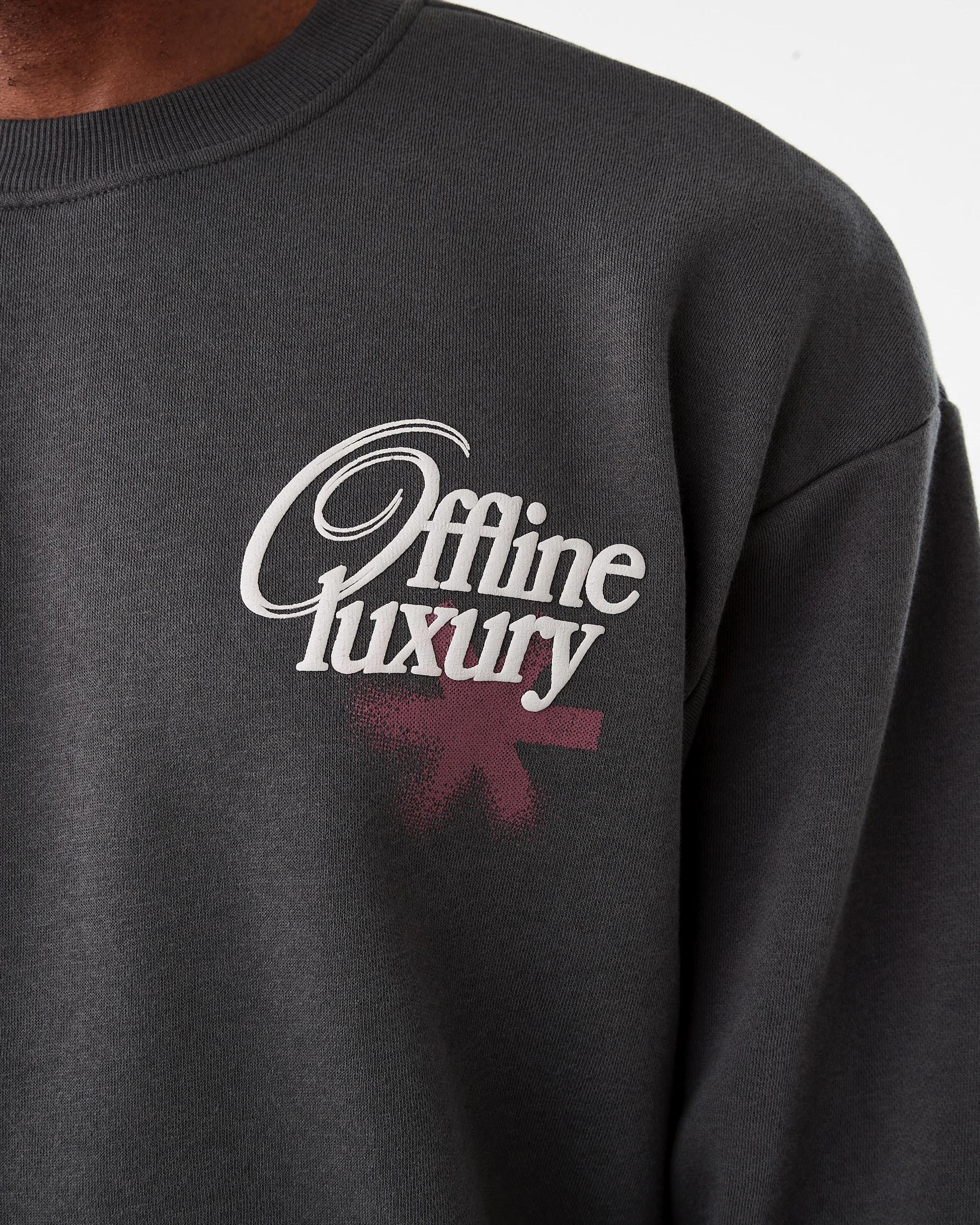 6 Oversized Print Crew Neck Sweatshirt Blk Offlne, 6 of 8