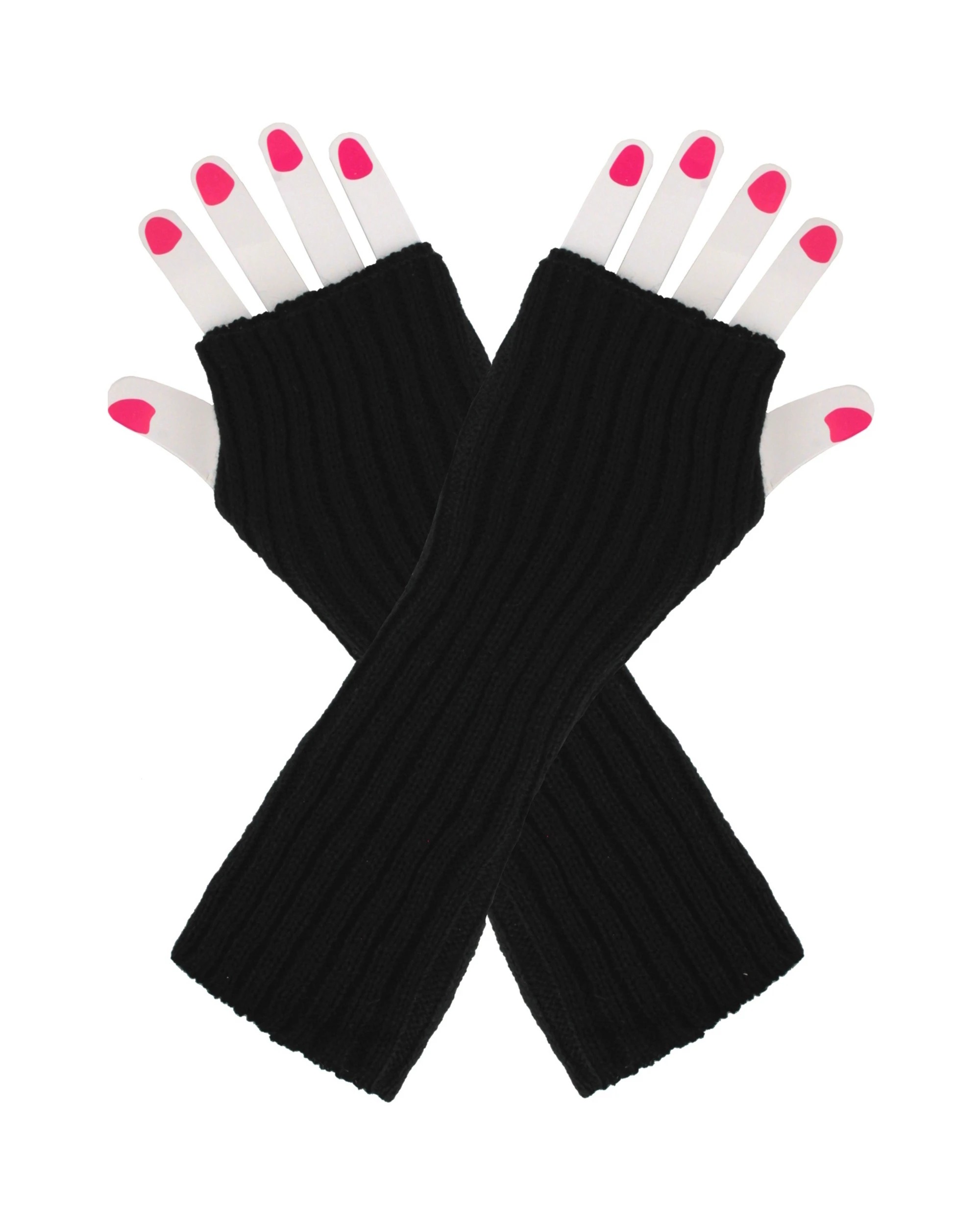 1 Oceana Knitted Arm Warmers - One Size - Black, 1 of 1