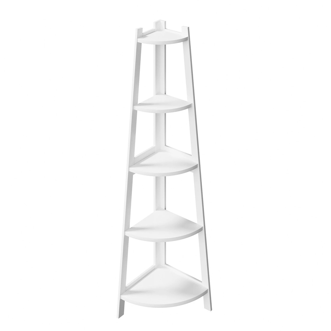 5 Oikiture Corner Ladder Shelf 5 Tier Home Storage Display Stand Bookshelf
 - White, 5 of 9