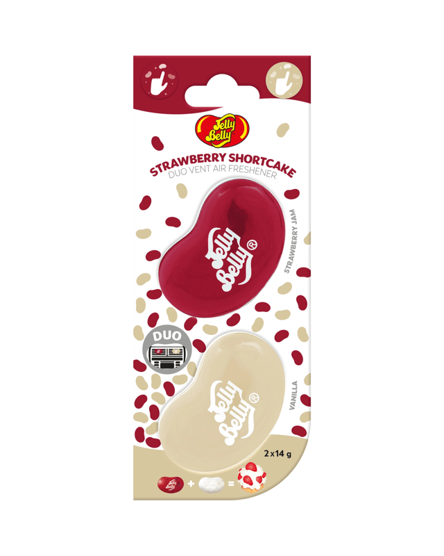 2 Pack Jelly Belly Duo Vent Air Freshener - Strawberry Short