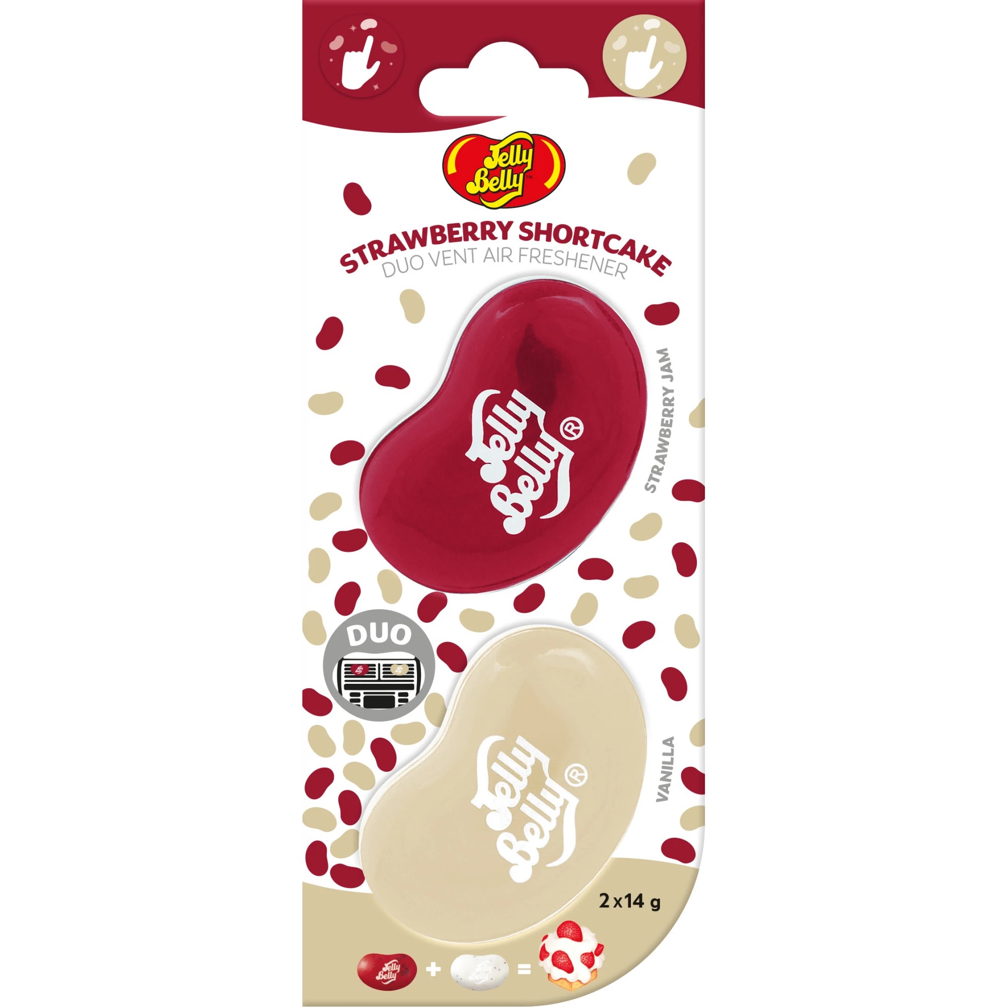 1 2 Pack Jelly Belly Duo Vent Air Freshener - Strawberry Shortcake, 1 of 7