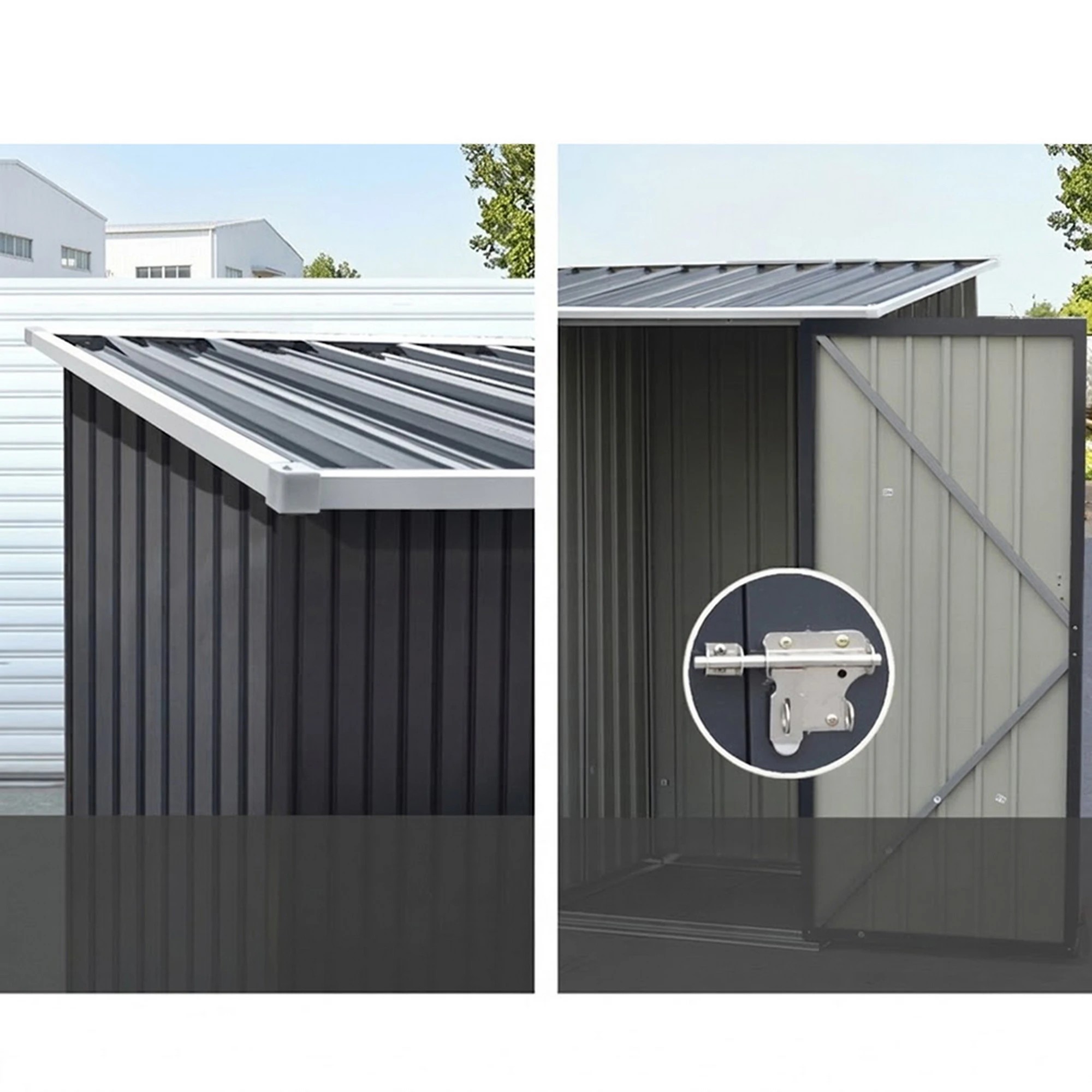 6 Giantz Garden Sheds Outdoor Tool Storage Workshop House Steel - Grey, 6 of 7