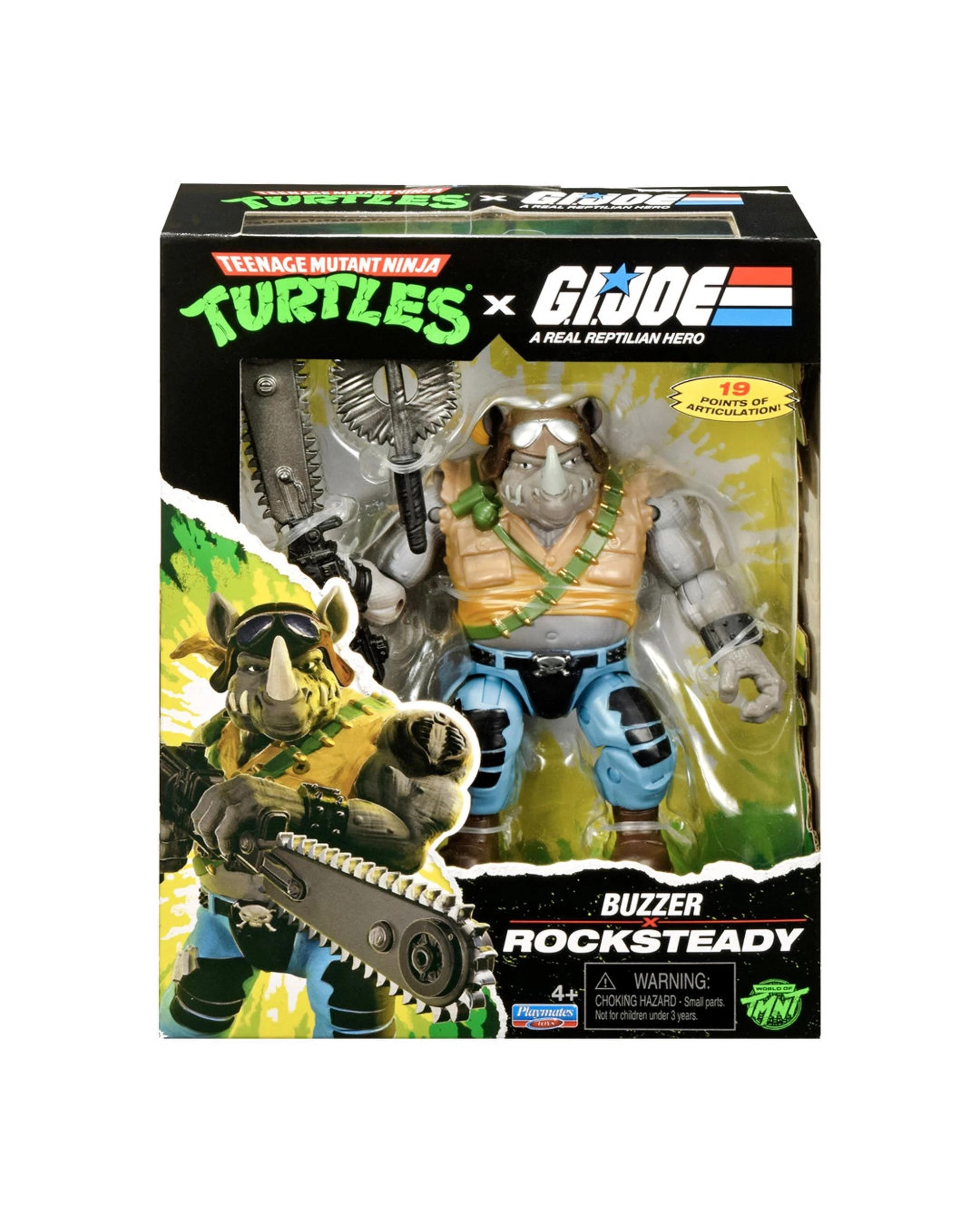 1 Teenage Mutant Ninja Turtles x G.I. Joe Buzzer x Rocksteady Action Figure, 1 of 3