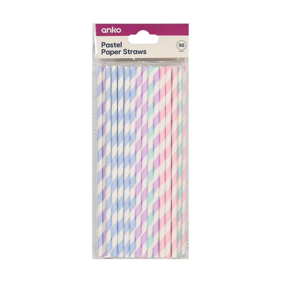 5 50 Pack Pastel Paper Straws, 5 of 5