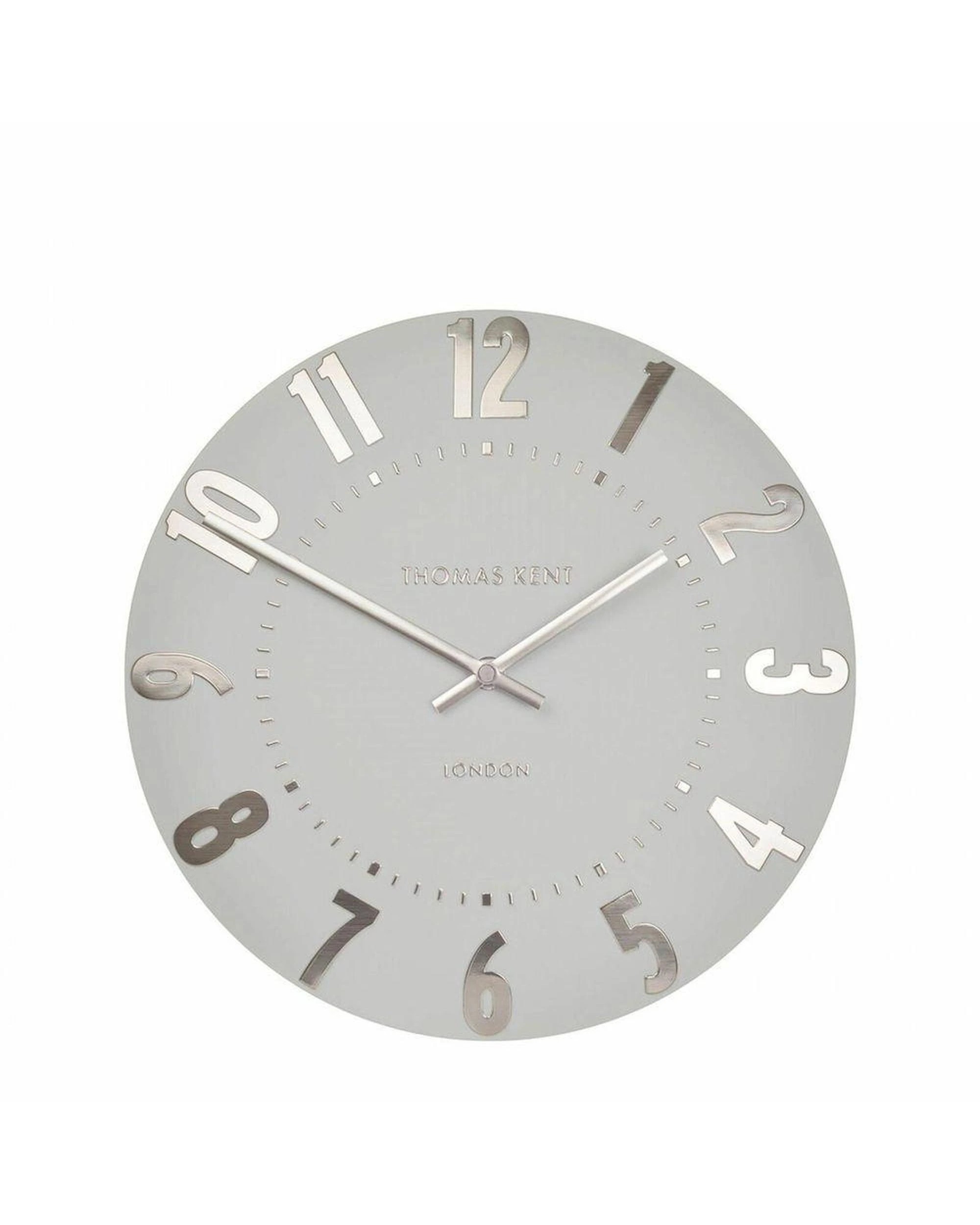 1 Thomas Kent 30cm Mulberry Arabic Wall Clock  Silver Cloud Grey, 1 of 3