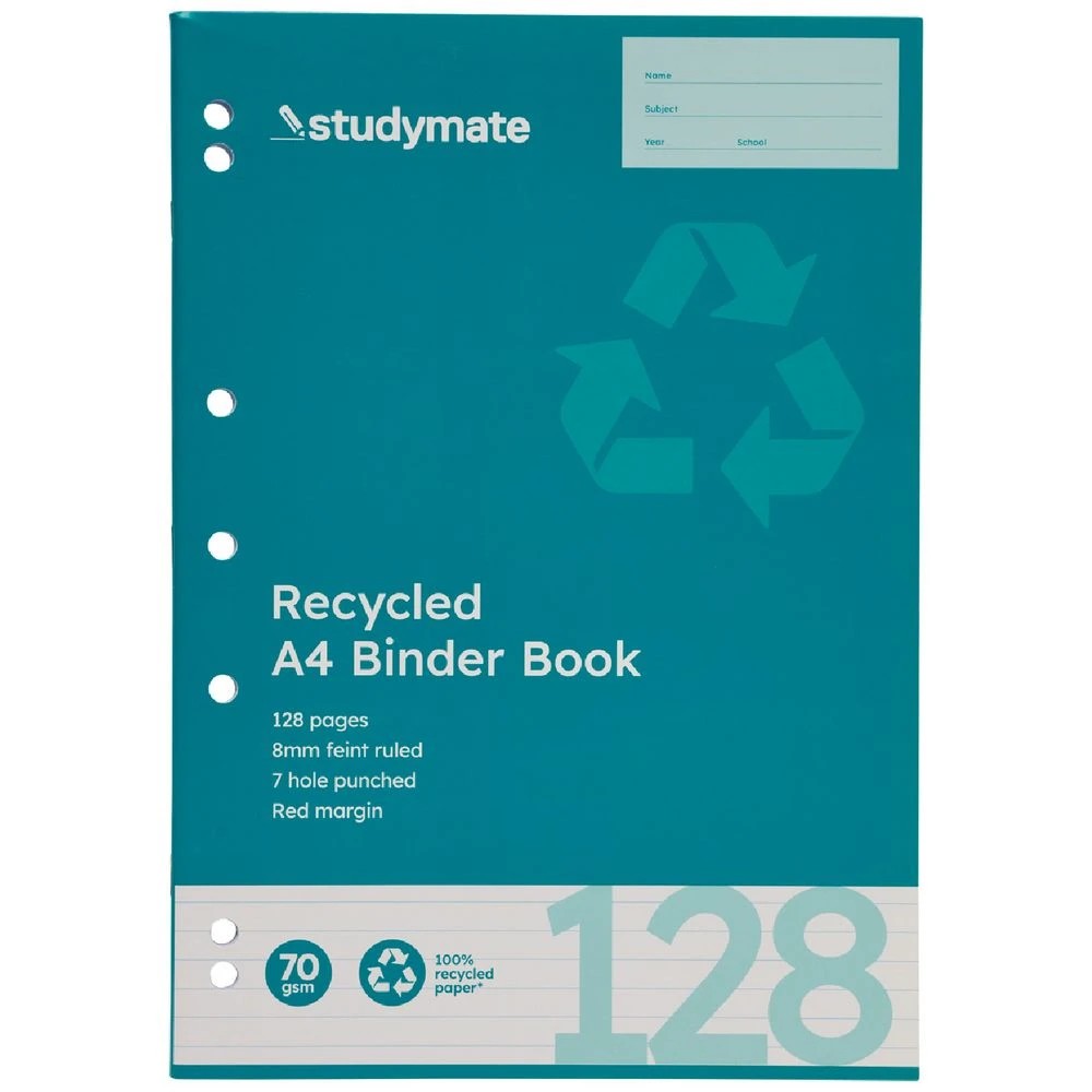 3 Studymate A4 70gsm 8mm Ruled Binder Book 128 Page, 3 of 3
