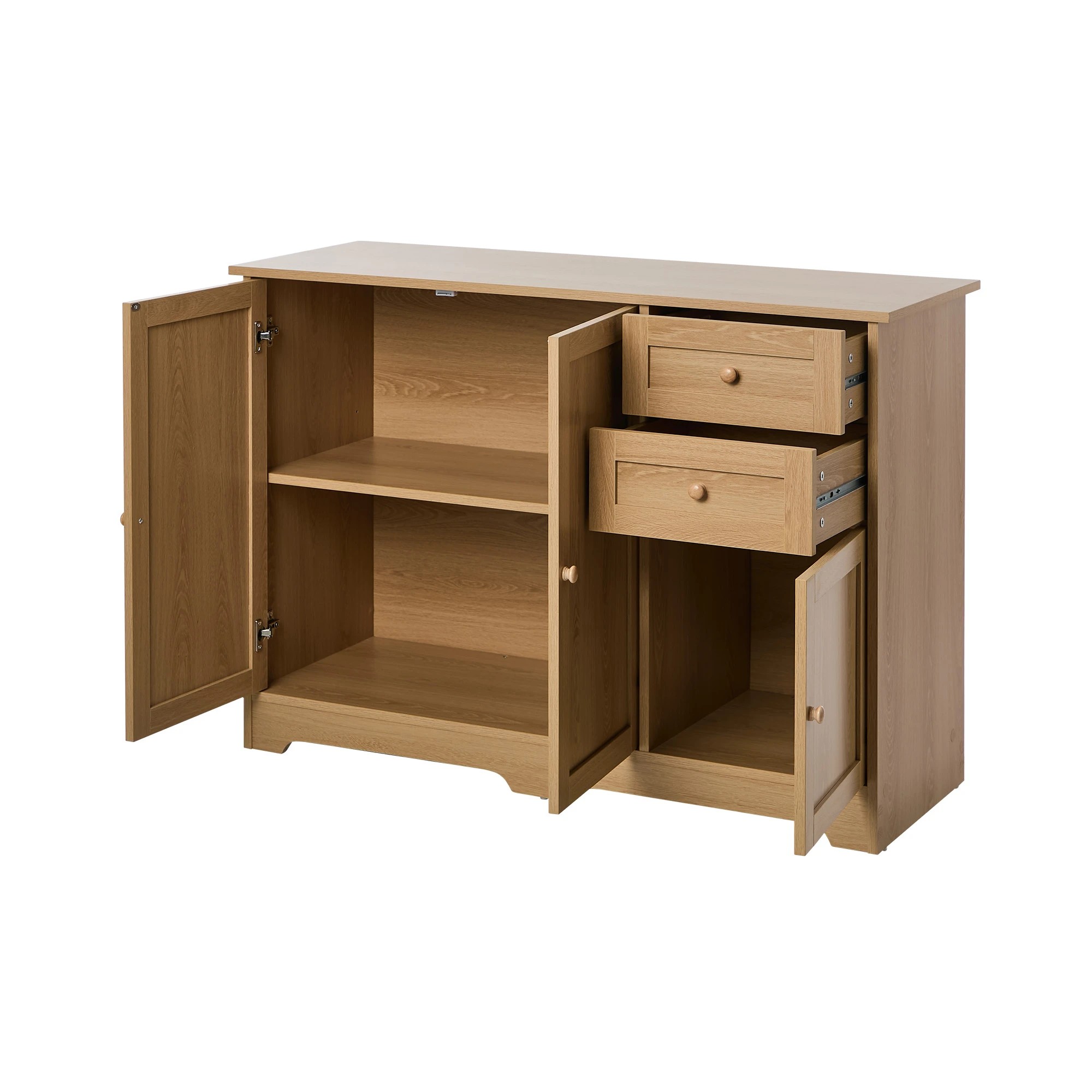 7 Oikiture Buffet Sideboard Storage Cabinet Cupboard - Natural, 7 of 9