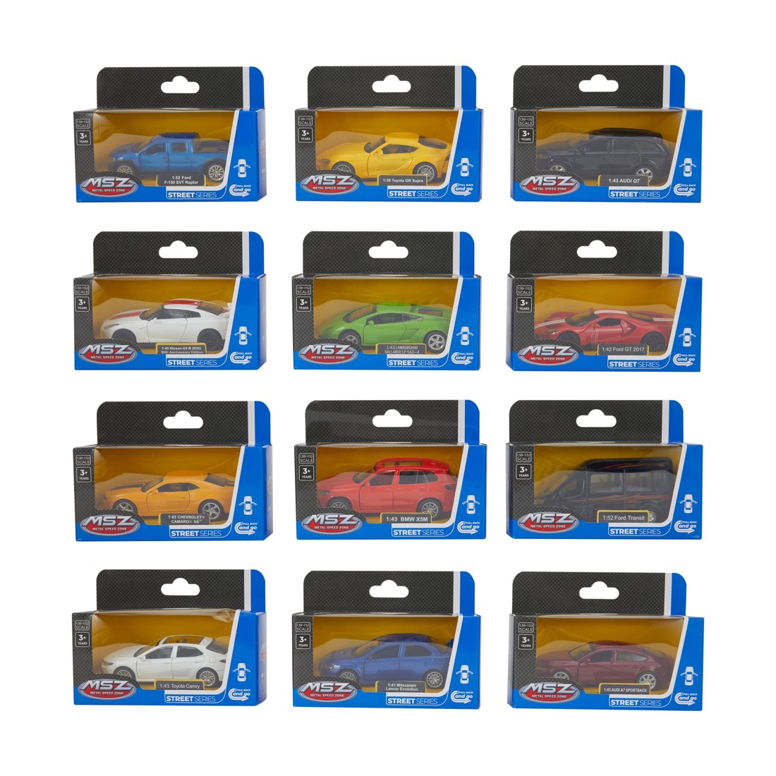 1 Metal Speed Zone (MSZ) Die Cast Metal Street Series Scale Model Car - Assorted, 1 of 10
