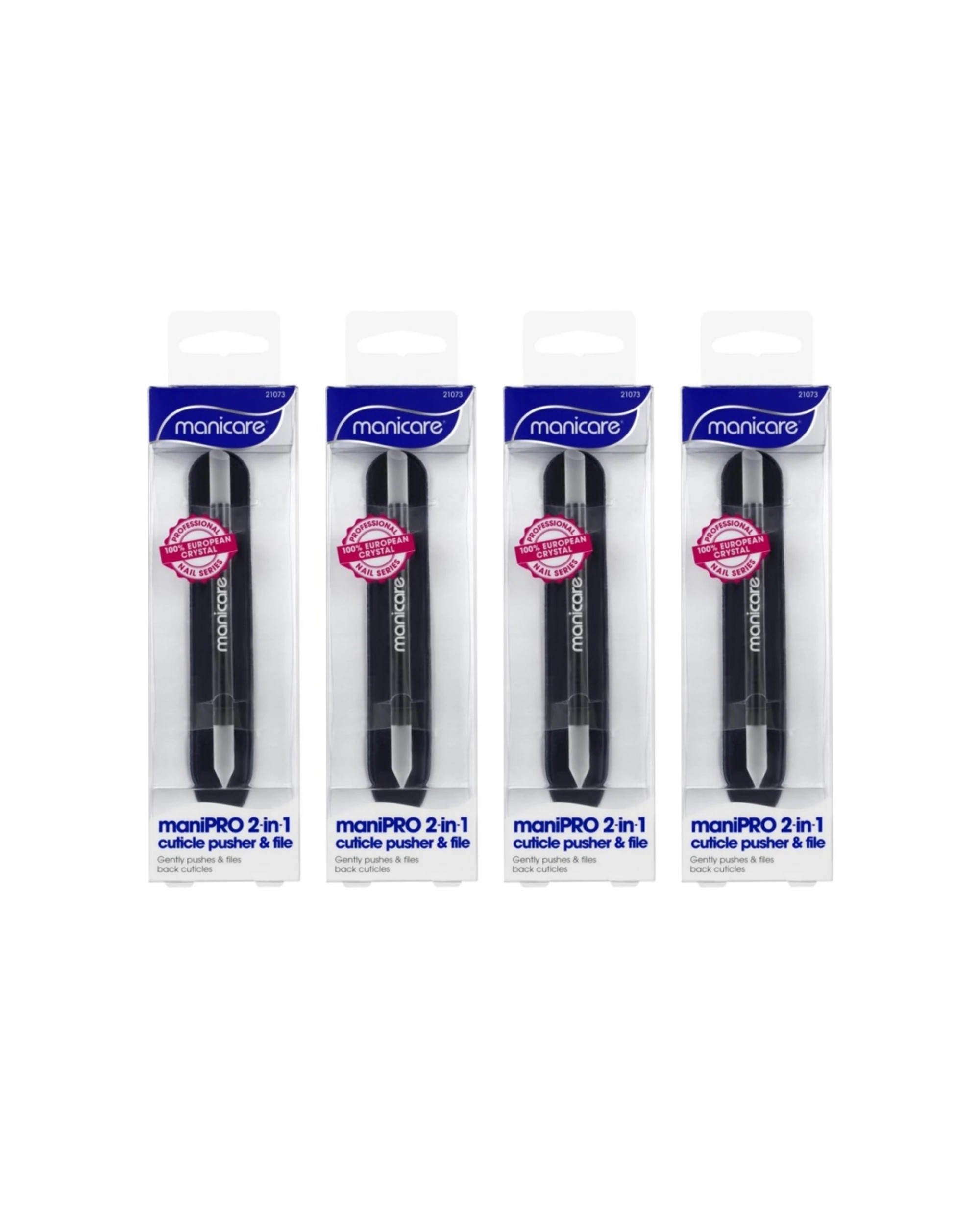 1 Manicare 4PK ManiPRO 2 In 1 Cuticle Pusher And File Nail Care Tool - Black, 1 of 3