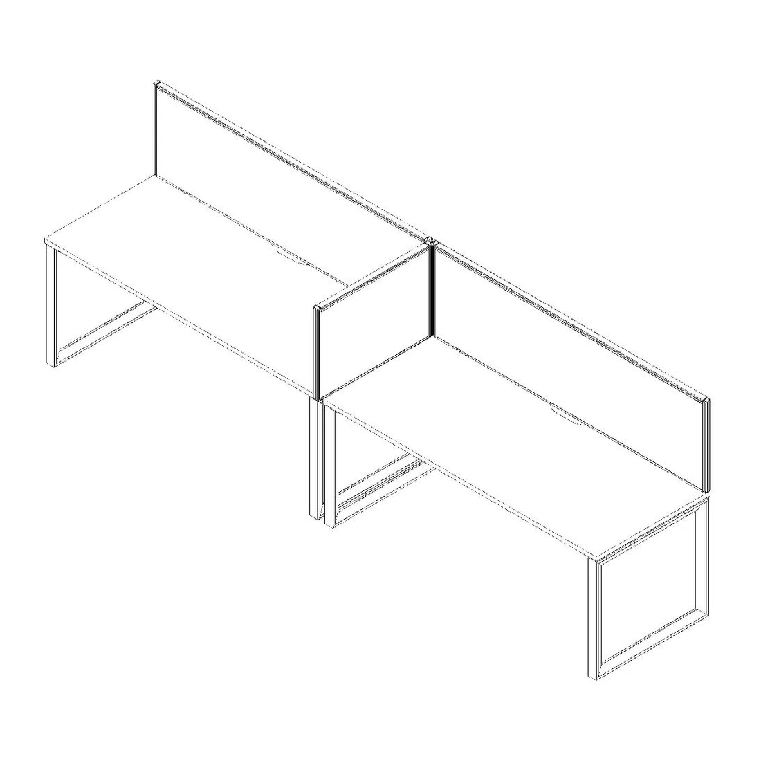 5 Stilford Screen 1800 W x 525 H mm White Frame Grey Fabric, 5 of 10
