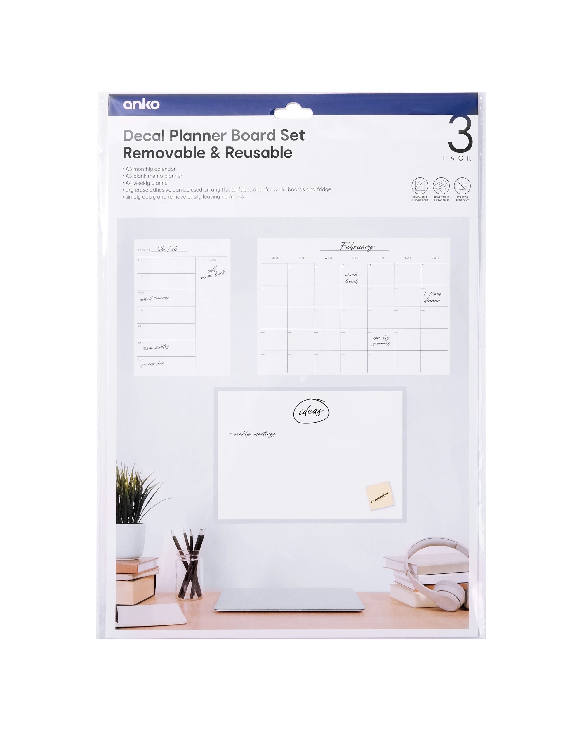 5 3 Pack Removable and Reusable Decal Planner Board Set, 5 of 5