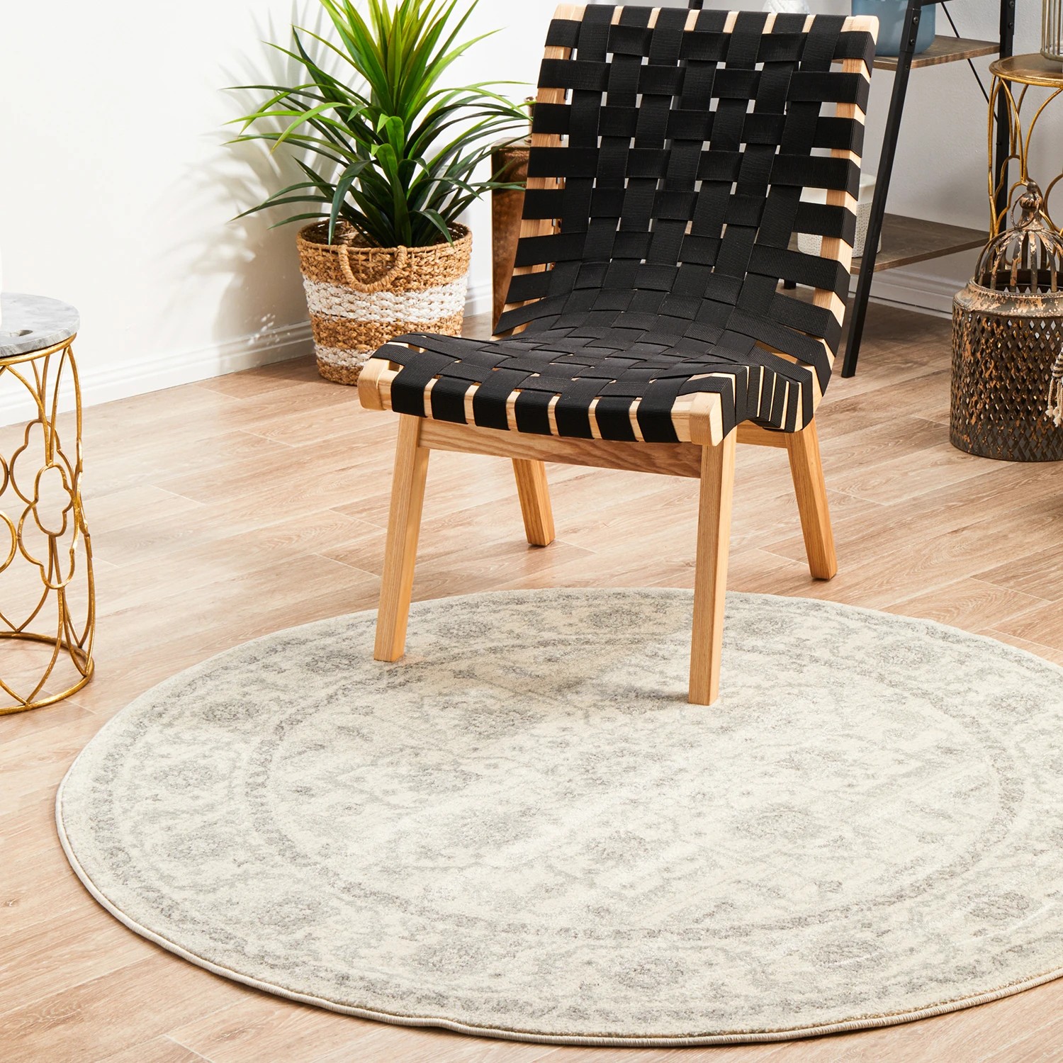 3 Common Ground Rugs Encore 261 240x240cm - Large Round Power Loomed Pet Friendly Rug - Natural, 3 of 9
