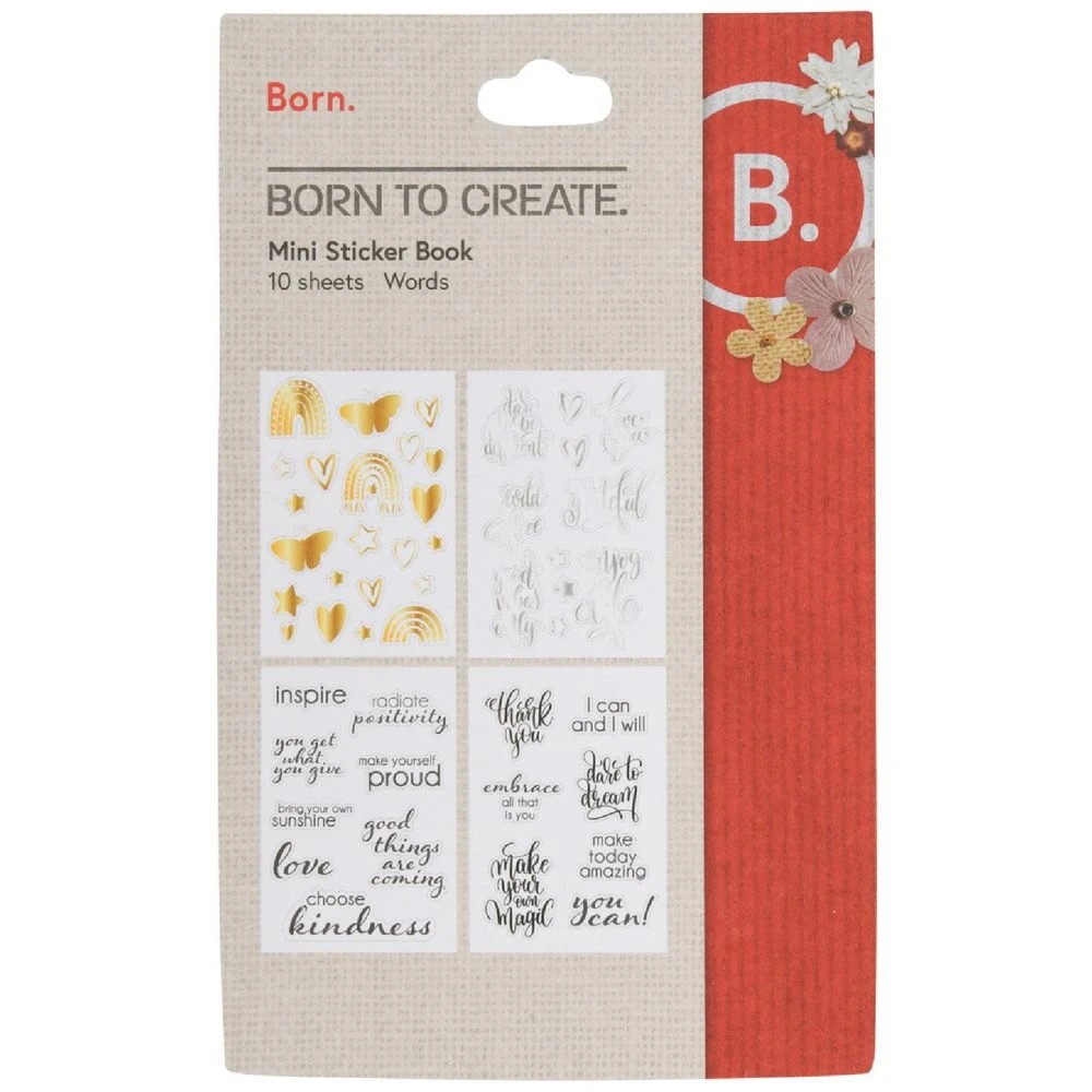 1 Born Mini Sticker Book Inspirational Words, 1 of 2