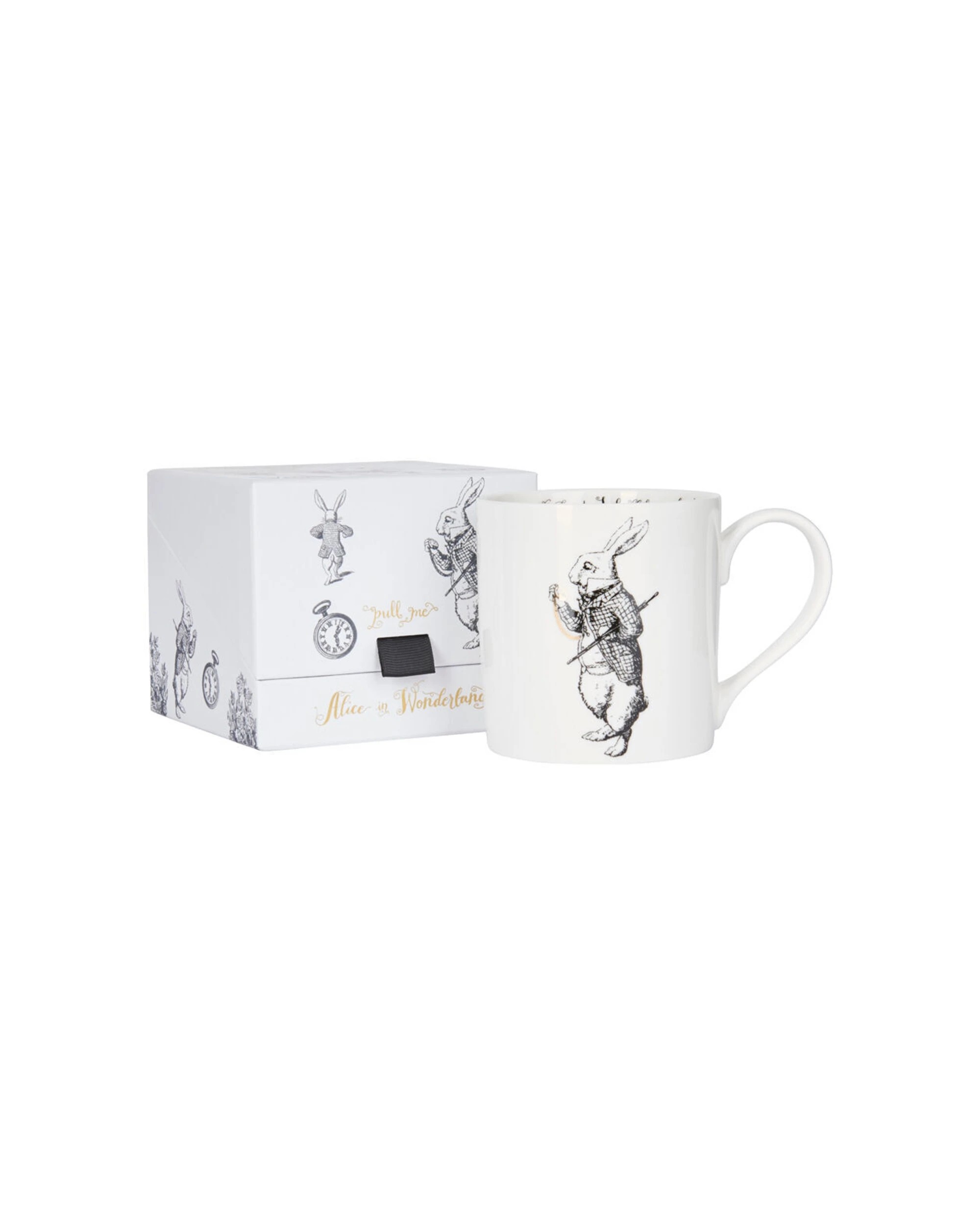 7 Mikasa 2PK V&A  Alice In Wonderland Coffee Drinking Mug Fine China Set 350mL - Rabbit - White, 7 of 7