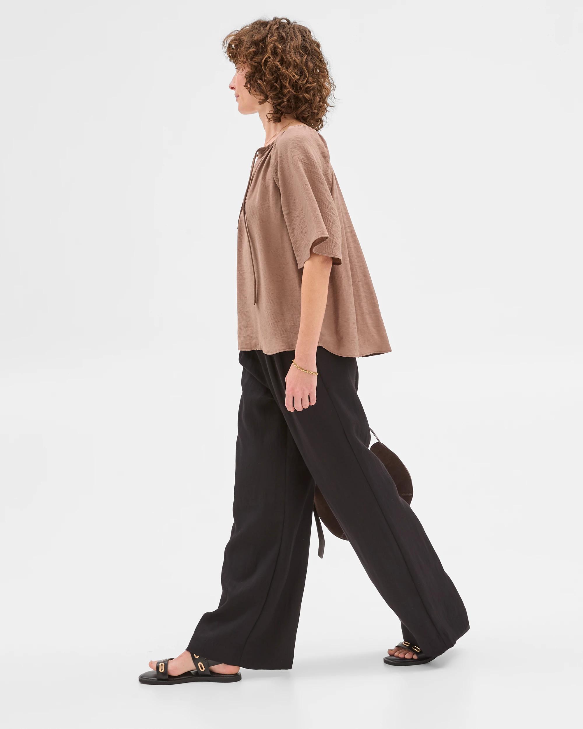8 Flutter Sleeve Blouse - Preview MOCHA, 8 of 8