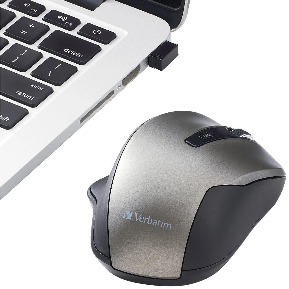 3 Verbatim Silent Ergonomic Wireless Mouse Graphite, 3 of 4