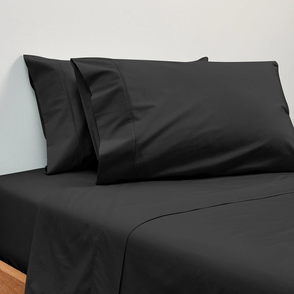 5 250 Thread Count Cotton Rich Sheet Set - Queen Bed, Black, 5 of 6