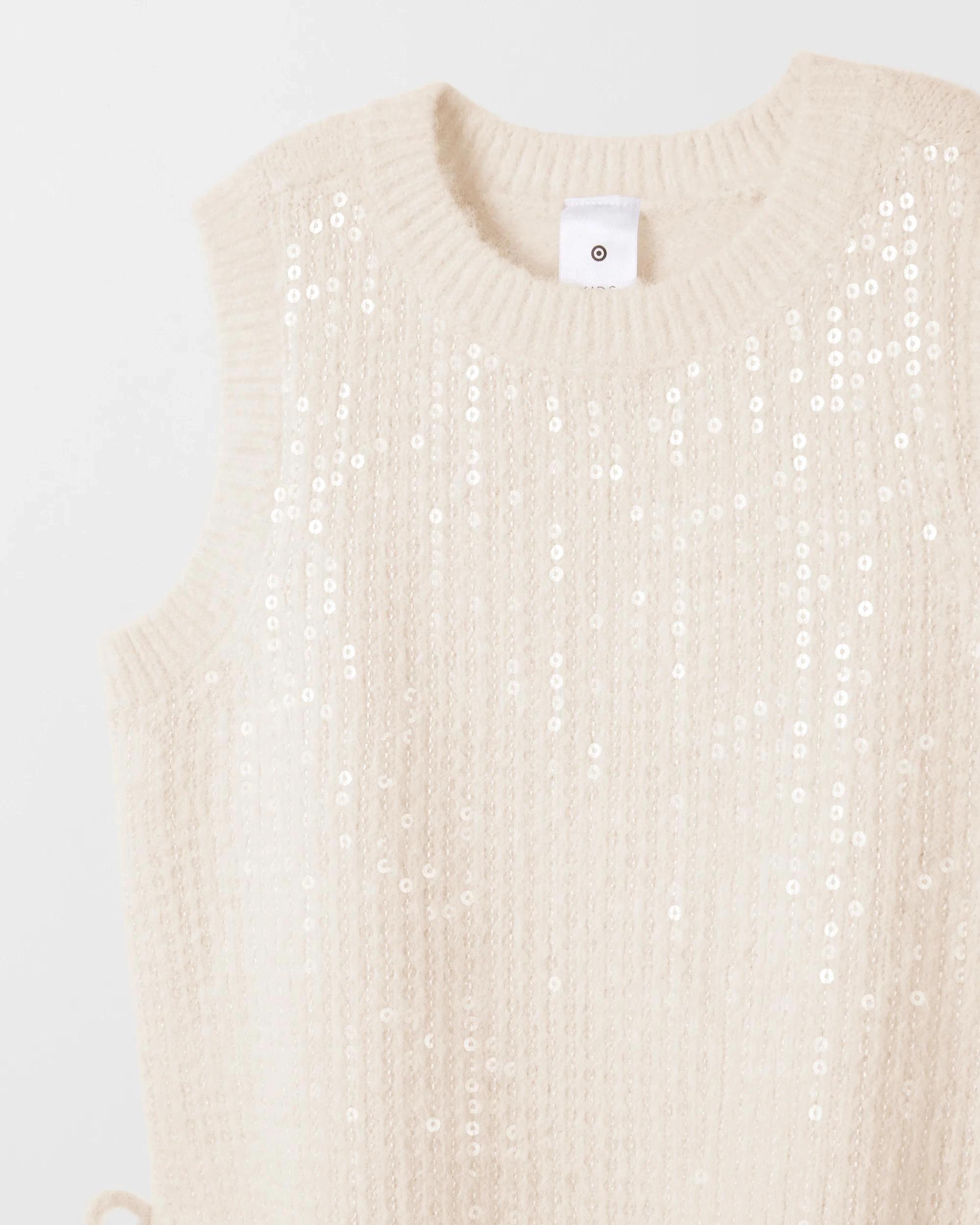 6 Target Kids Knit Sequin Vest CLOUD DANCER, 6 of 10