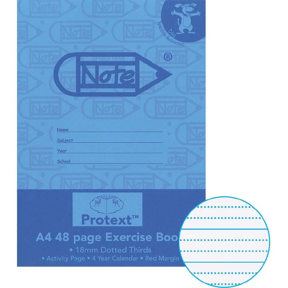 1 Protext A4 70gsm 18mm Dotted Thirds Exercise Book 48 Pg Blue, 1 of 2