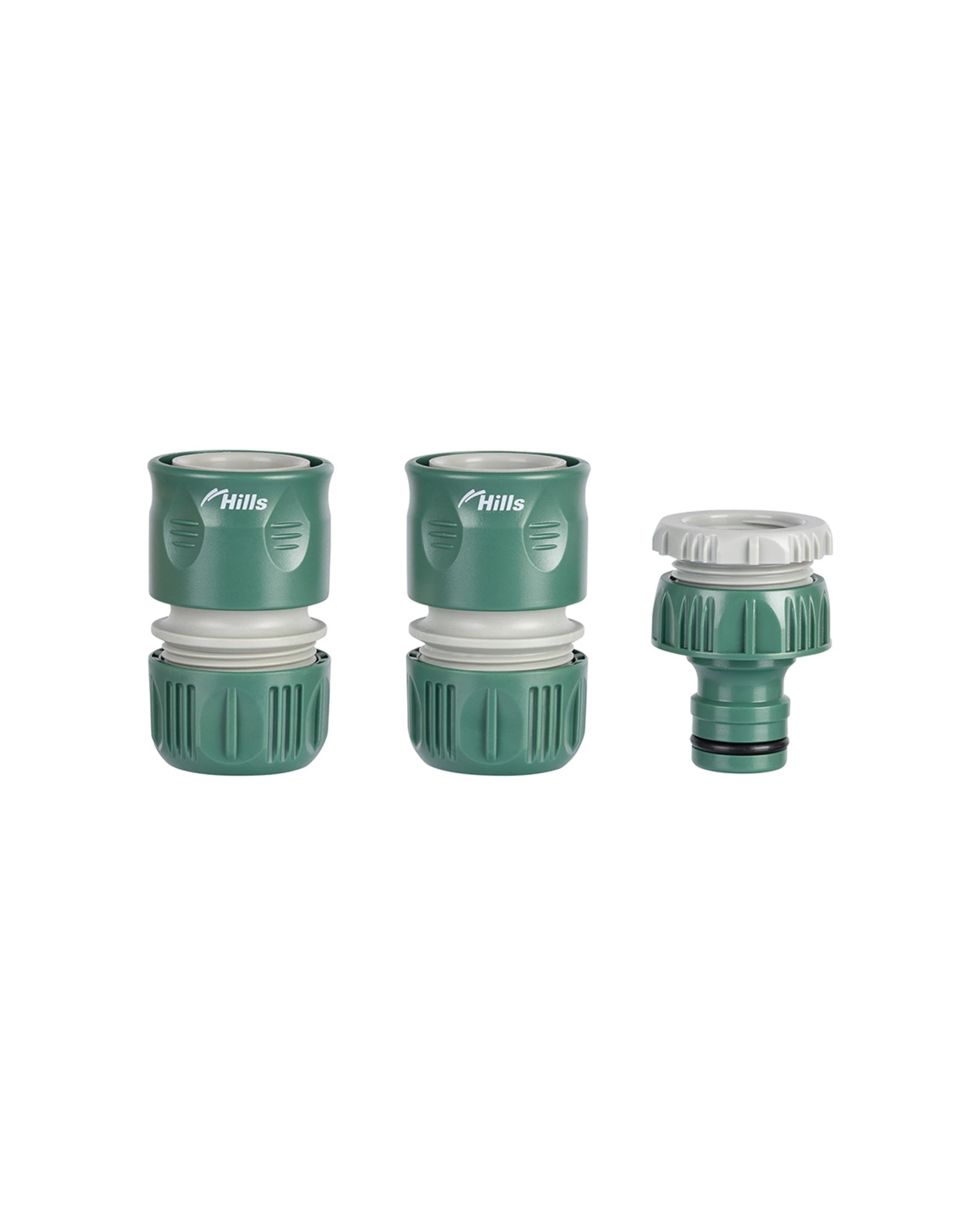 2 Hills 3pc 18mm Plastic Garden Watering Hose Fitting Set UV Protected - Green, 2 of 2