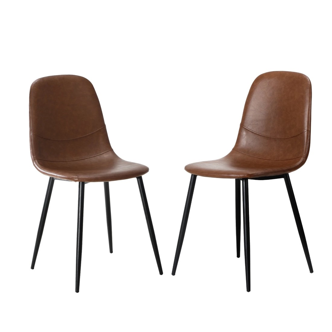 1 Oikiture 2x Dining Chairs Kitchen Accent Chair Lounge Room Pu Leather
 - Brown, 1 of 10