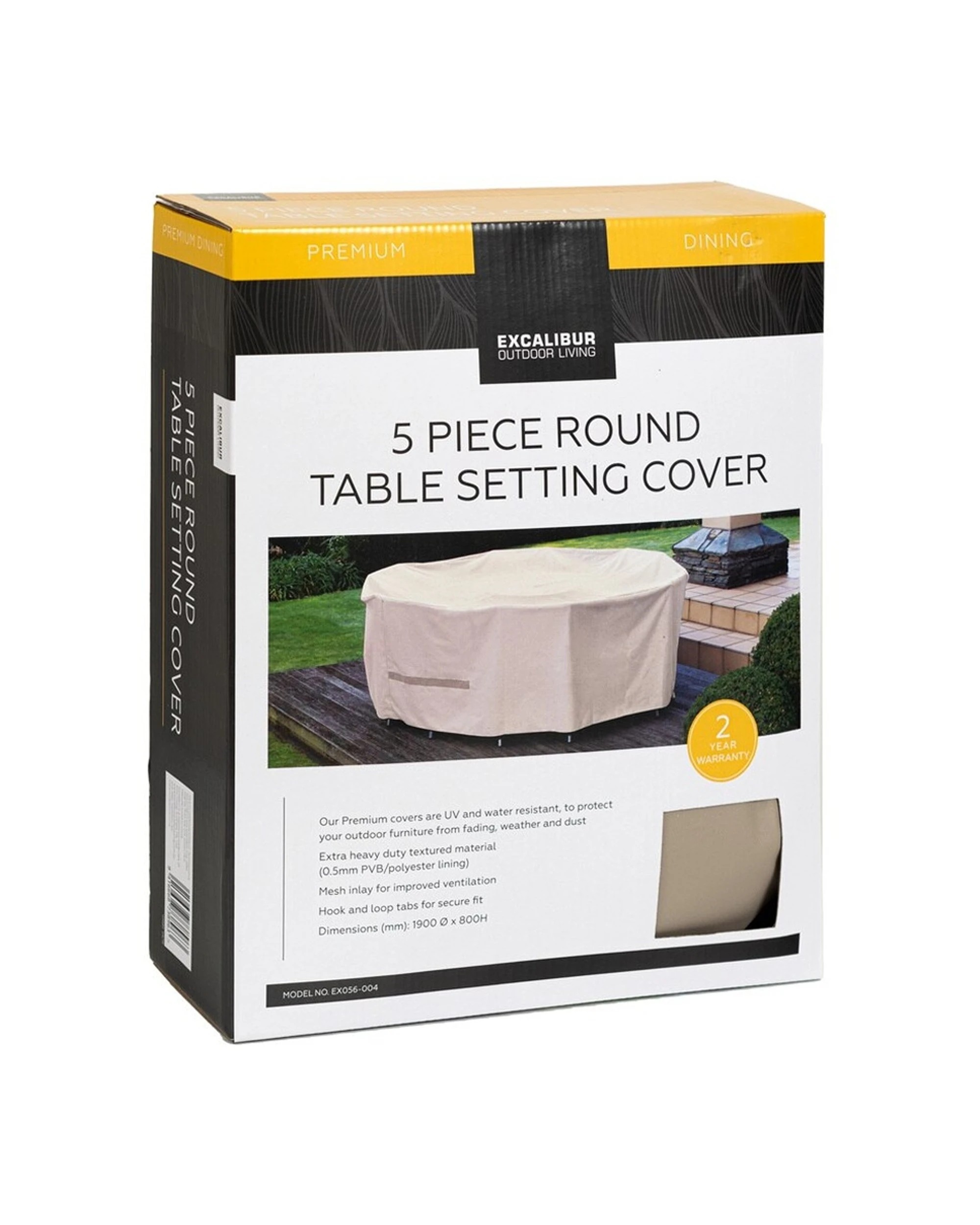 1 Excalibur Outdoor Living 5pc Round Table Furniture Cover Extra Heavy Duty - Beige, 1 of 2