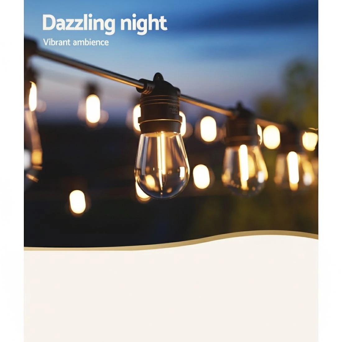 2 73m Festoon Lights Christmas Fairy String Lights Outdoor Party Garden - Black, 2 of 4
