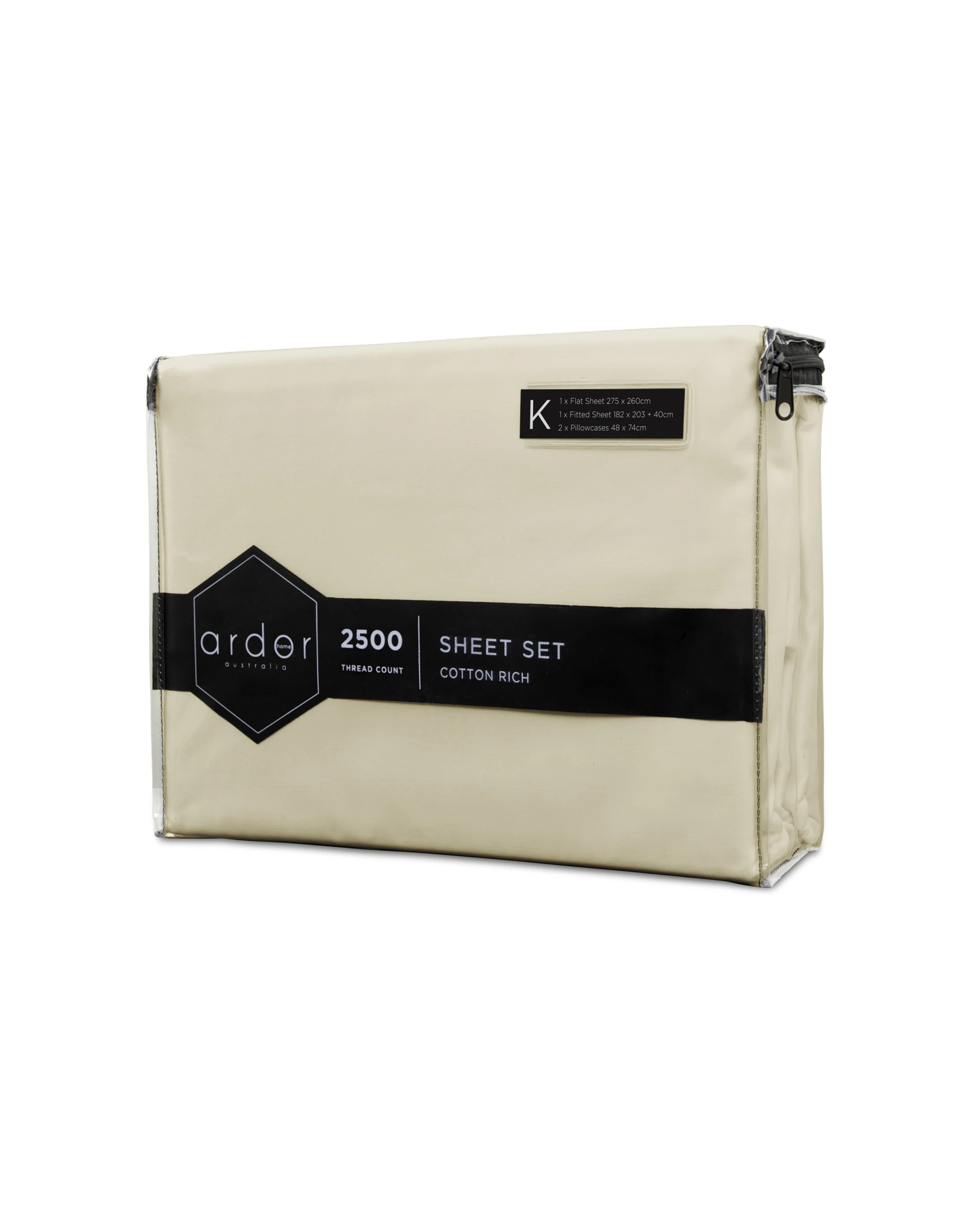 3 Ardor 2500TC Cotton Rich Sheet Set King Bed Cotton Polyester 4 Piece Set
 - King Bed, 3 of 3