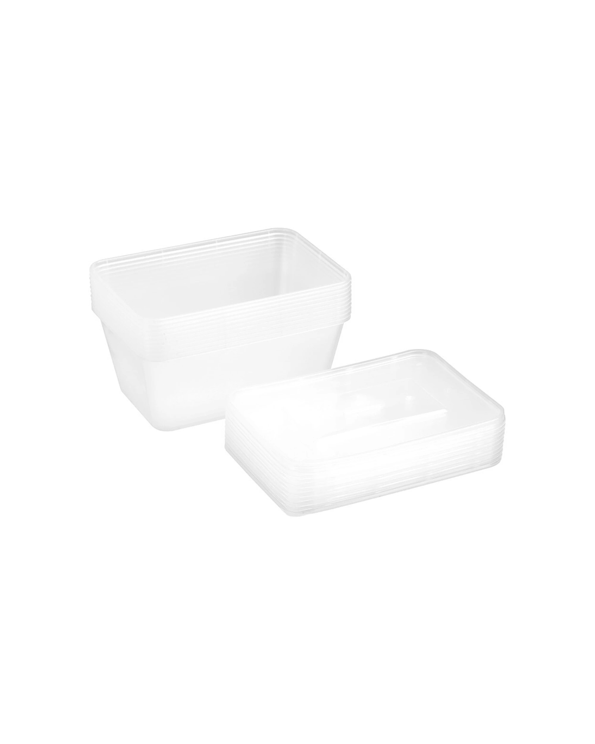 3 10pc Lemon & Lime Reusable Takeaway Food Storage Container Box Rectangular 1l
 - Clear, 3 of 5