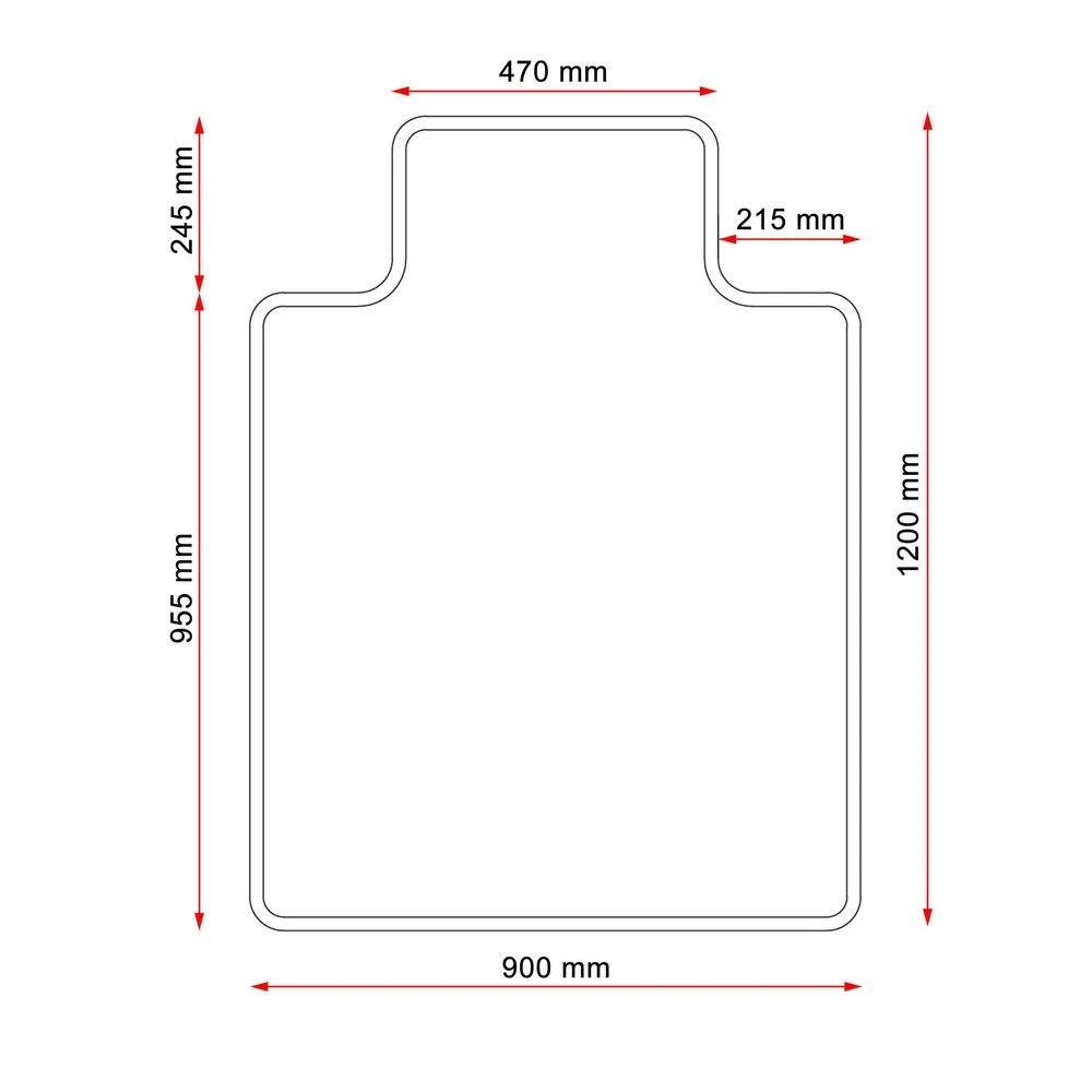 3 Chair Mat 900x1200 Keyshape Suits 9mm Carpet, 3 of 5