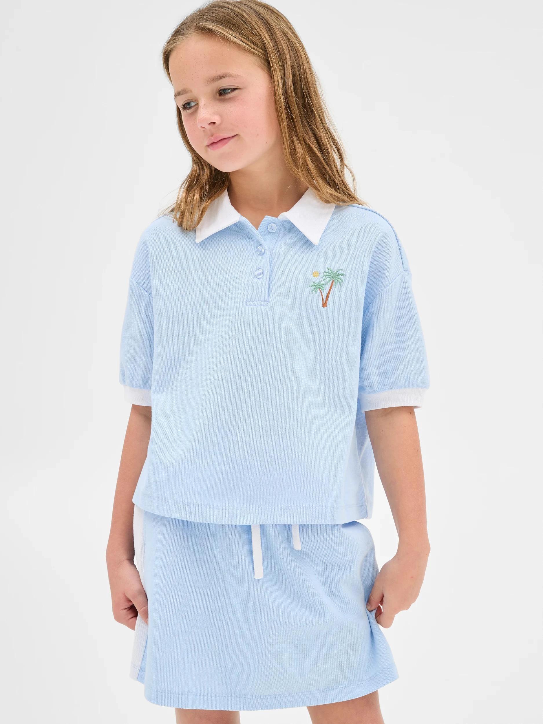 1 Target Australian Cotton Blend Polo Top TIDAL BLUE, 1 of 6