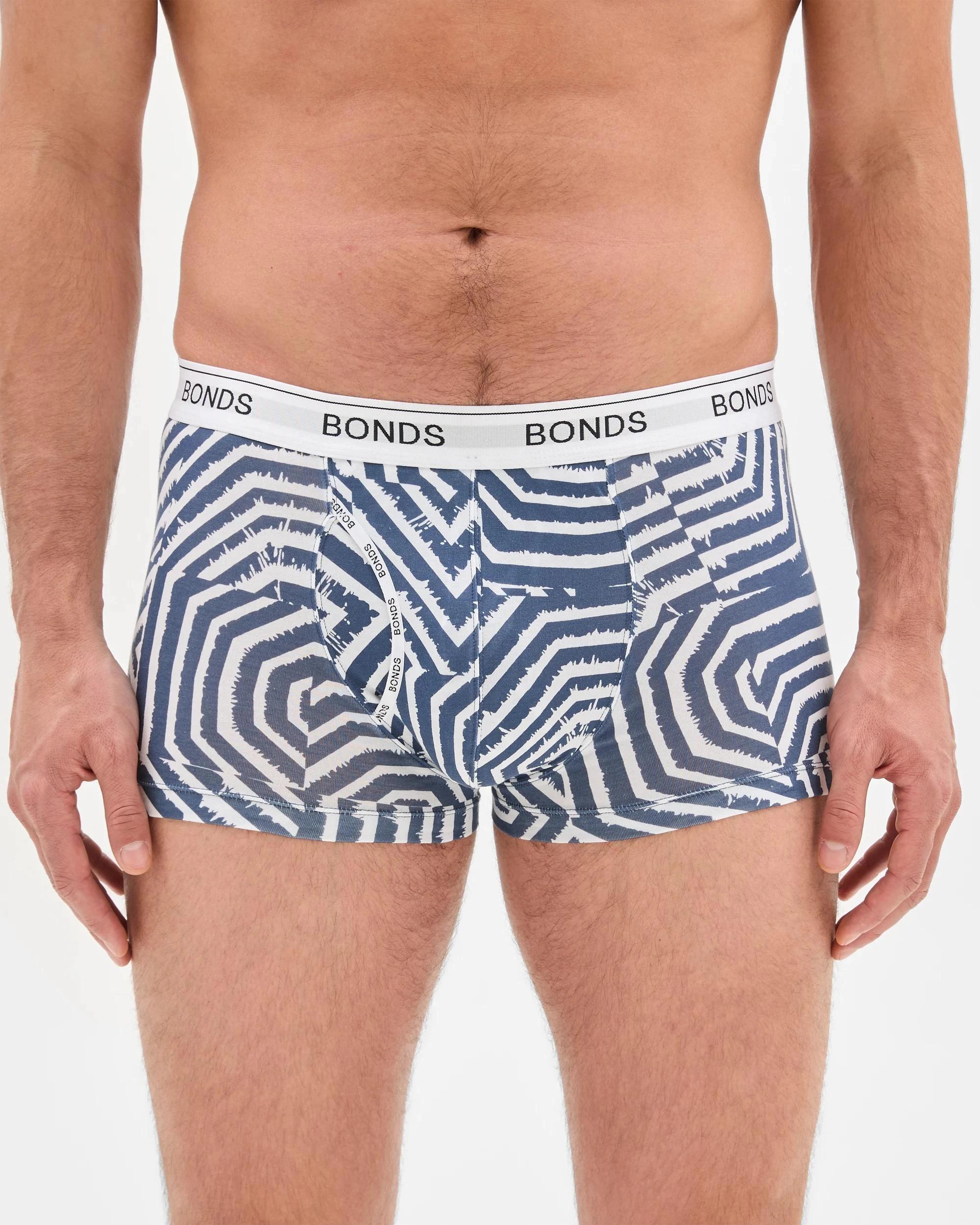 3 Men's Guyfront Trunks - Bonds BLUE CARVED STONE, 3 of 3