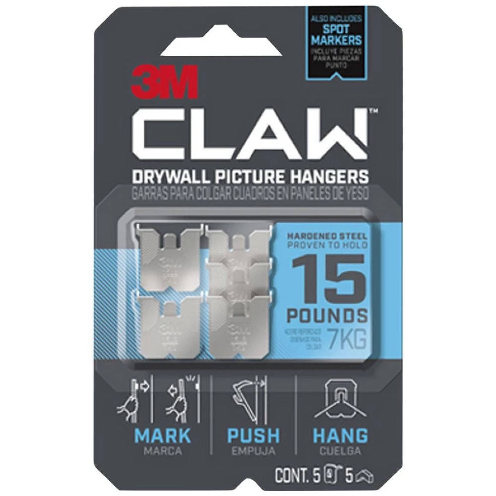 1 3M Claw Heavyweight Hanging Solution 7kg 5 Pack, 1 of 1