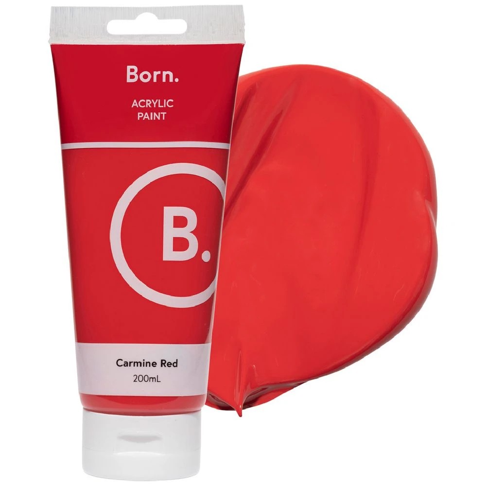 1 Born Acrylic Paint 200mL Carmine Red, 1 of 3