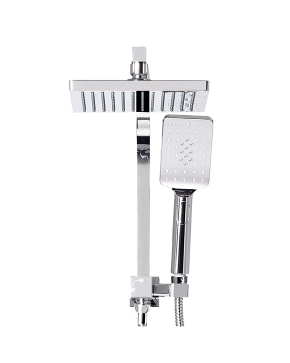 Cefito 8'' Rain Shower Head Set Handheld Square High Pressure Chrome - Silver