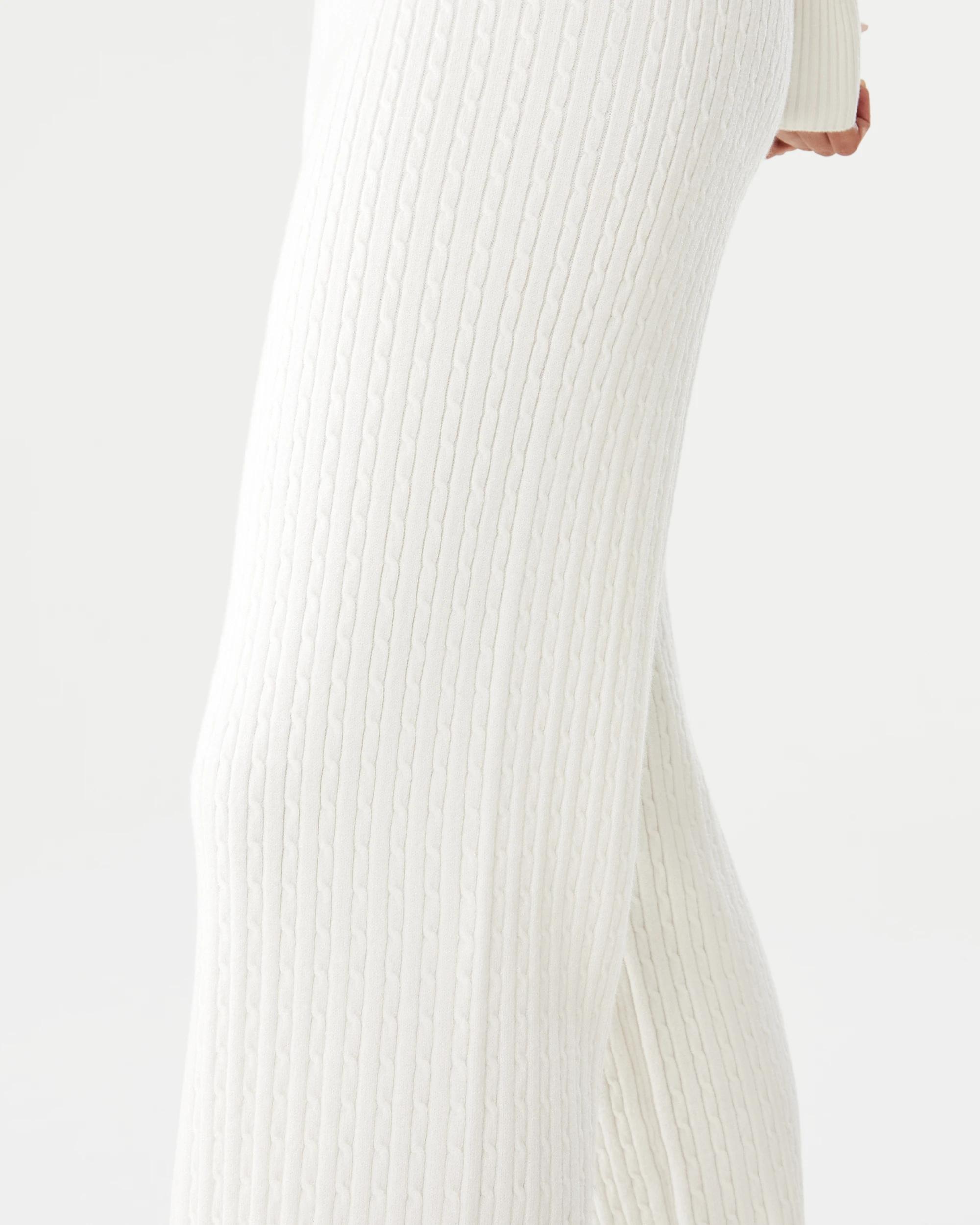6 True Knit Cable Fold Over Pants Ecru, 6 of 8