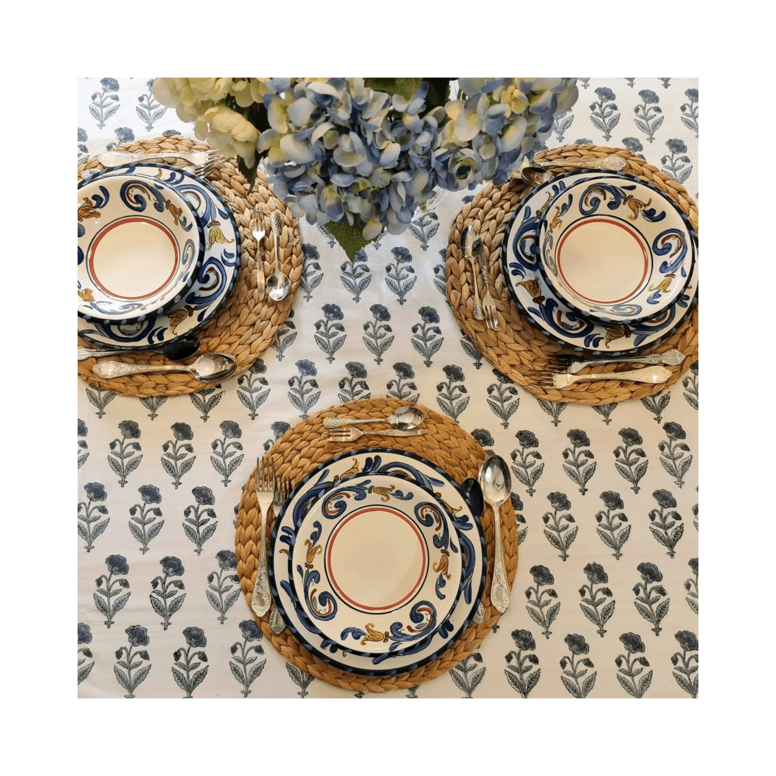 8 Kolka Rectangle Square Tablecloth Table Cover Flower Pattern Dining Table Cloth - Grey, 8 of 9