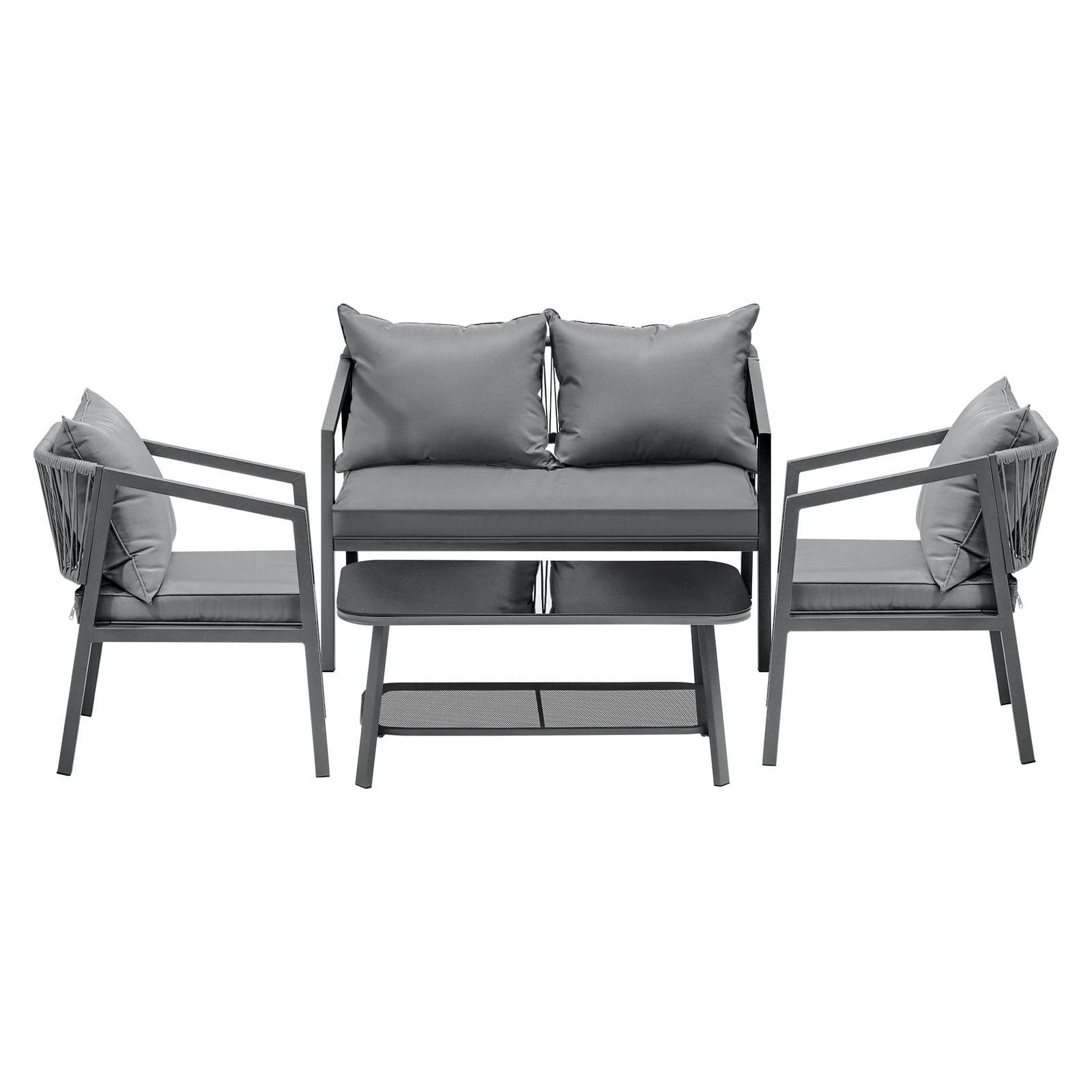 6 Livsip Set Of 2 Outdoor Furniture Setting Garden Patio Lounge Sofa Table Chairs
 - Grey, 6 of 10