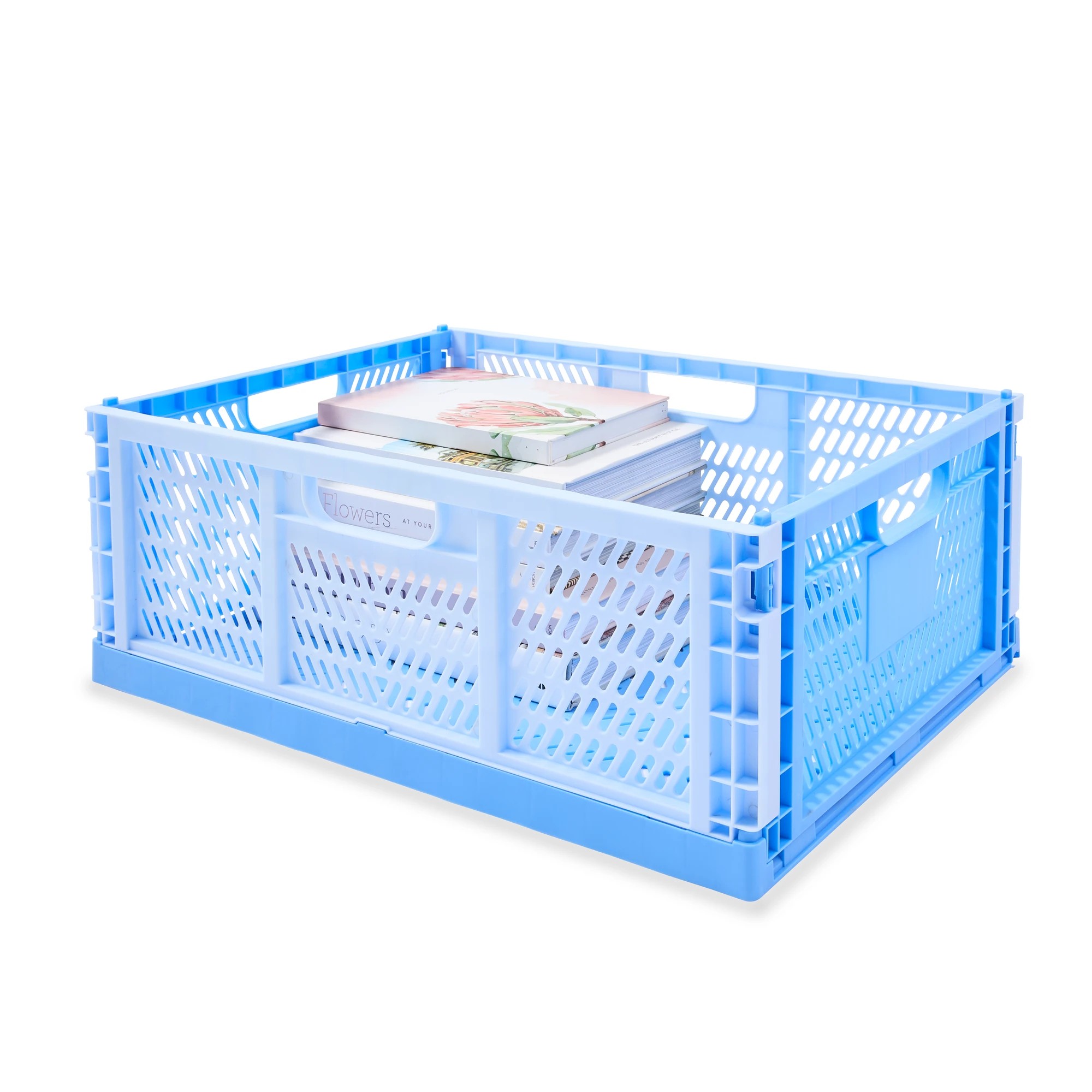 1 30L Collapsible Crate - Large, Blue, 1 of 10
