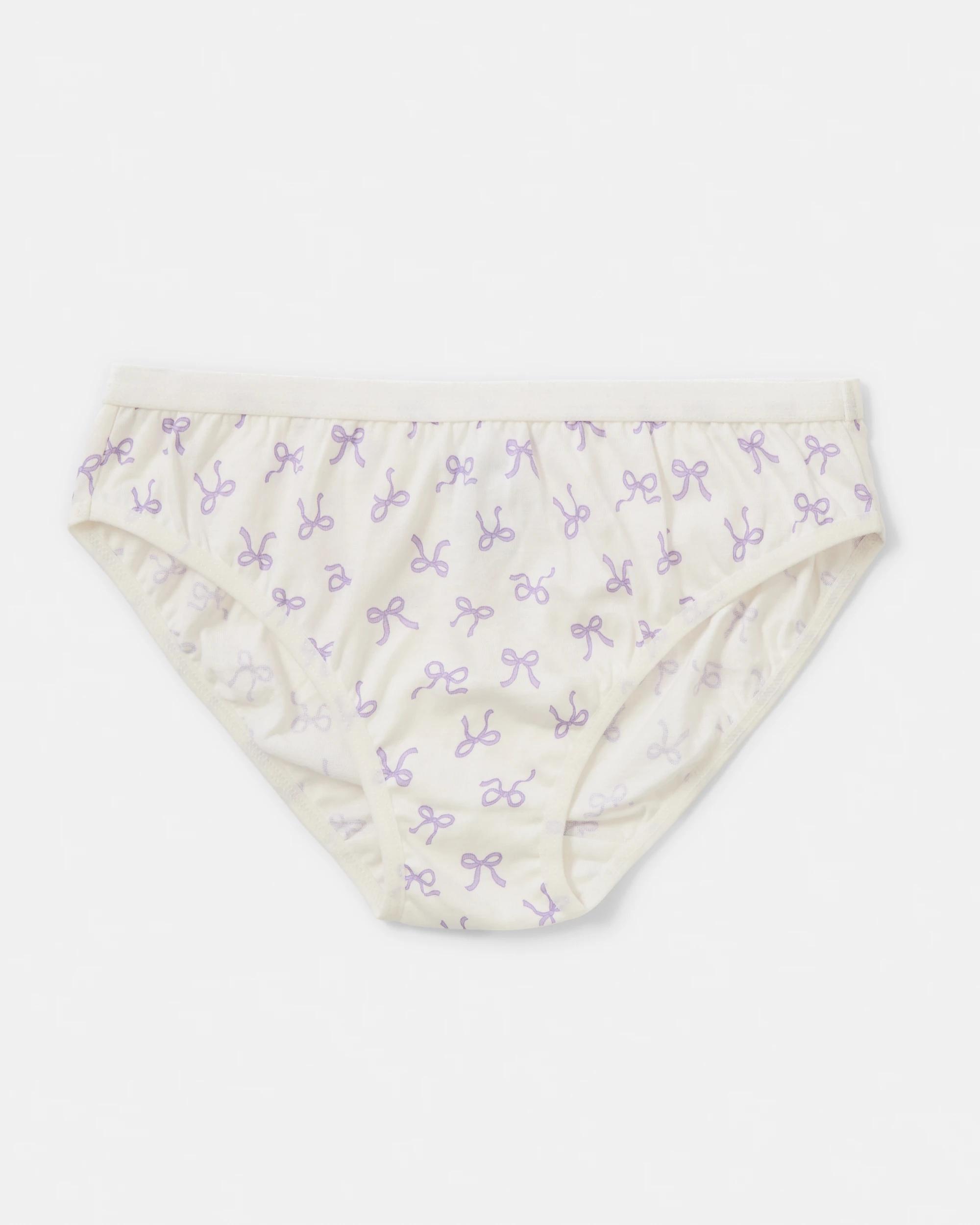 3 7 Pack Print Briefs Wht Bows, 3 of 9