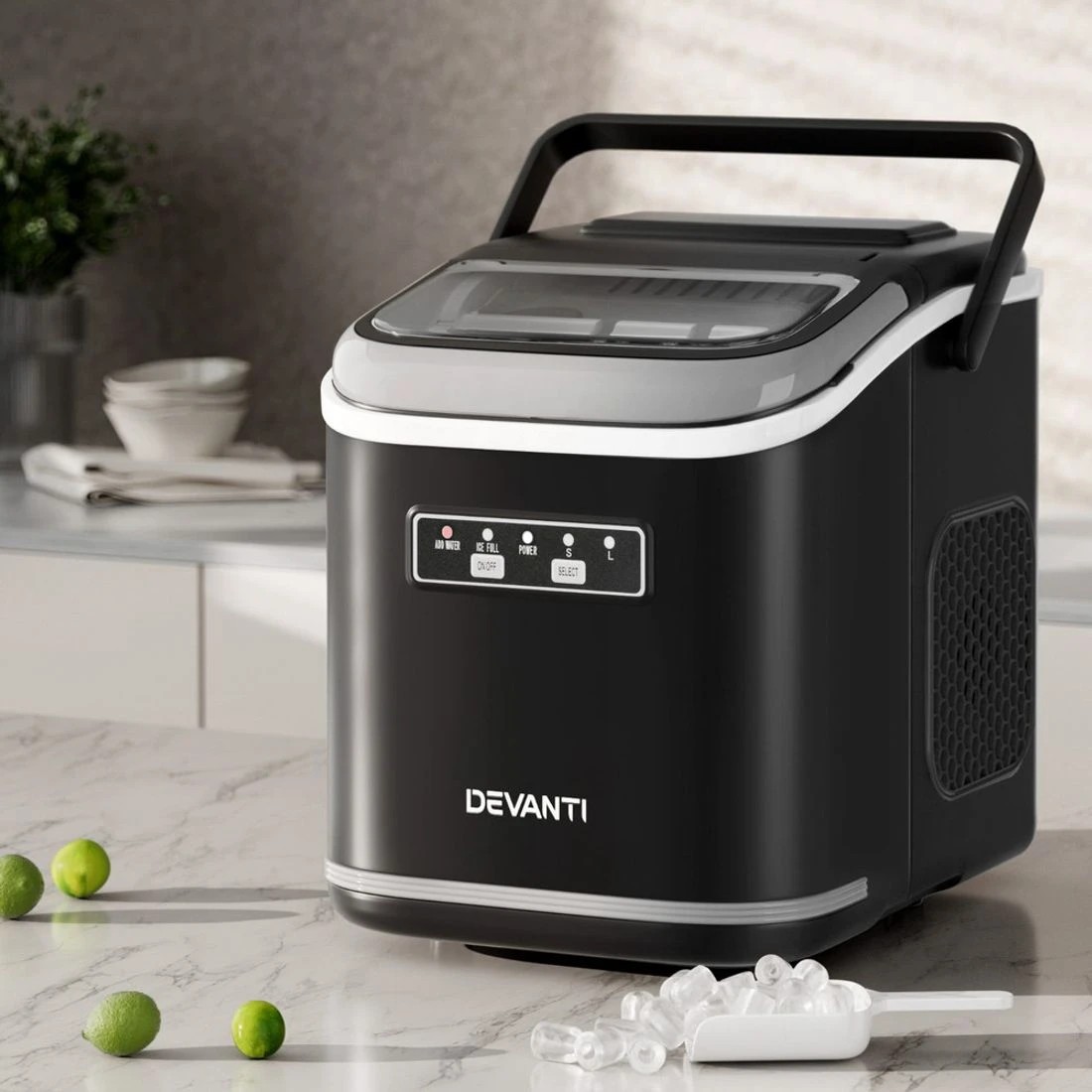 3 Devanti Ice Maker Machine Portable 12kg - Black, 3 of 7