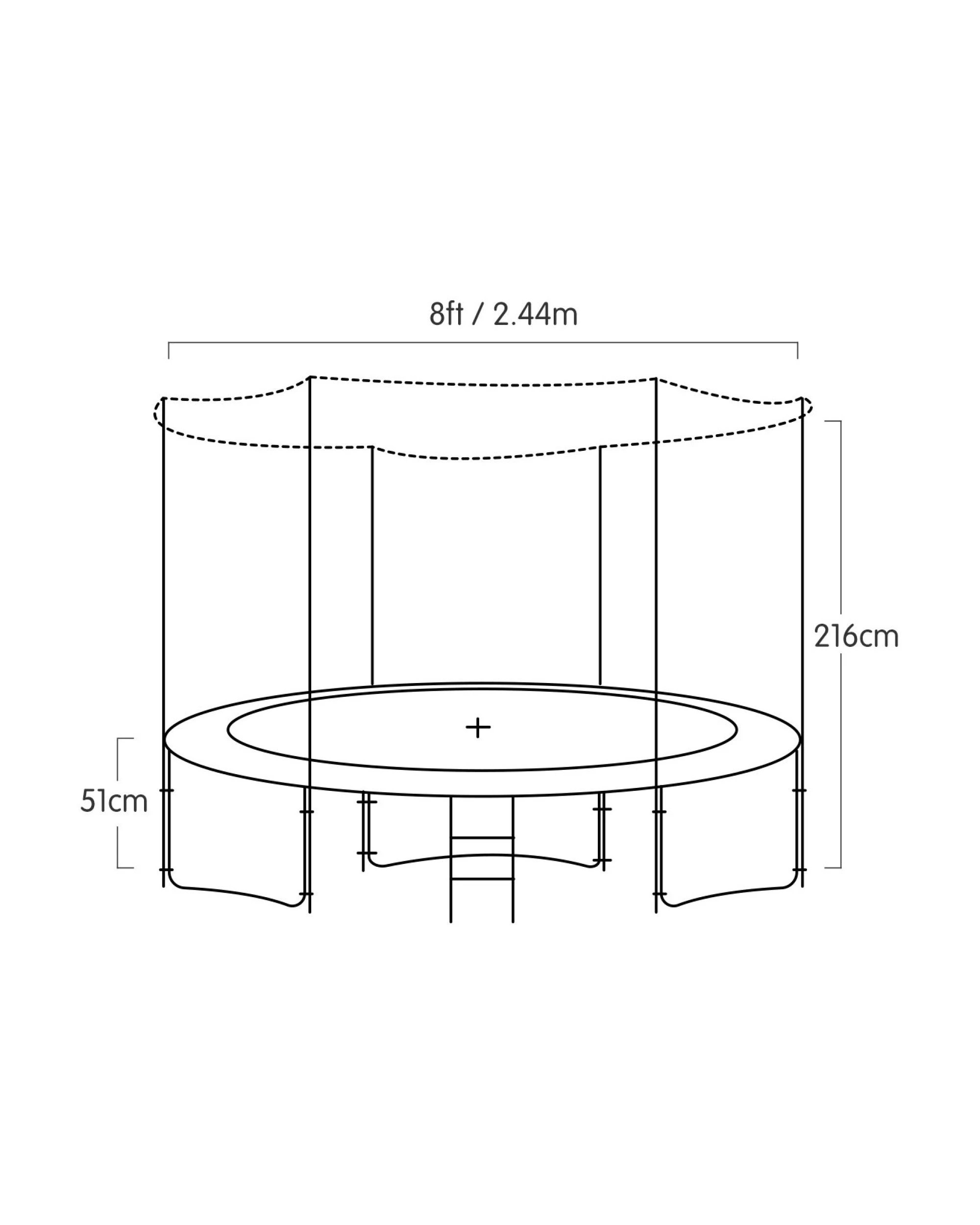 2 Kahuna 8 ft Outdoor Round Blue Trampoline for Kids and Children, 2 of 10