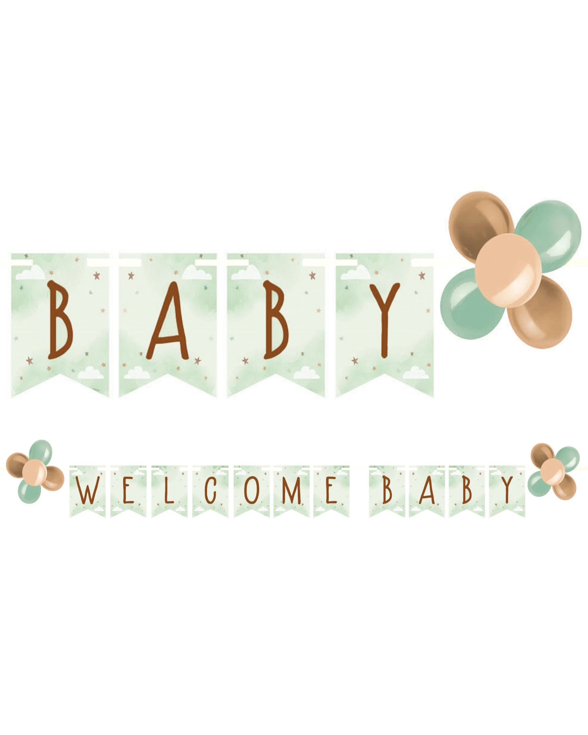 1 Party Creations Teddy Bear Dreams Baby Shower Pennant Banner With Balloons - Multi, 1 of 1